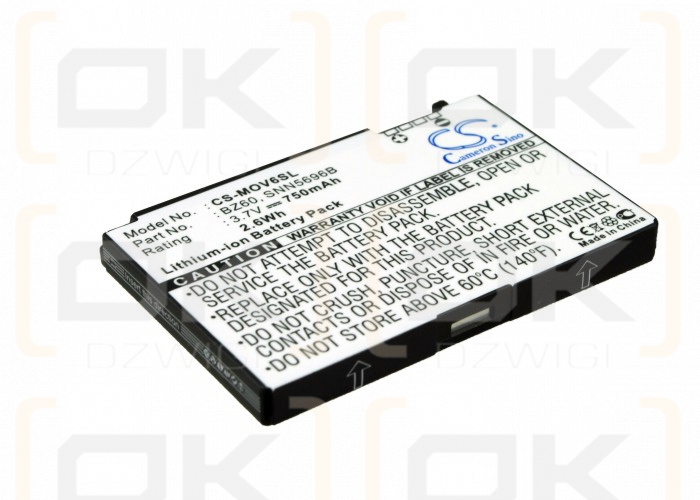 Replacement Battery for Motorola Maxx v6 / BZ60 750 mAh Li-ion 3.7 V (Cameron Sino)