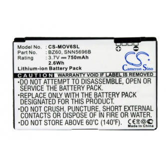 Replacement Battery for Motorola Maxx v6 / BZ60 750 mAh Li-ion 3.7 V (Cameron Sino)