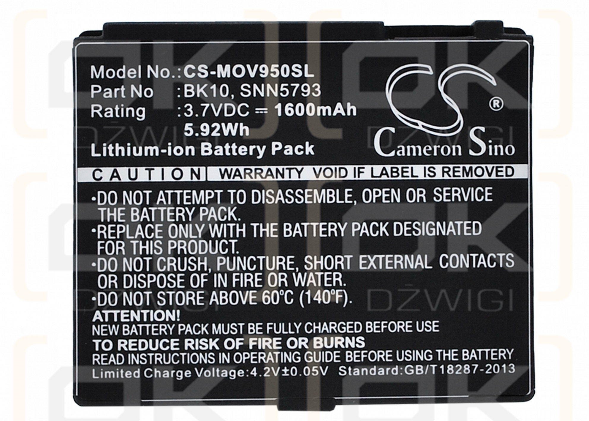 Motorola F2978A / BK10 1600mAh Li-ion 3.7V (Cameron Sino)