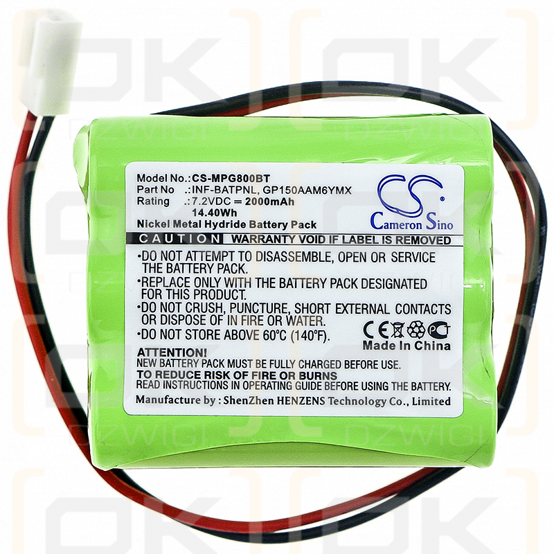 Marmitek ProGuard Bedienfeld / INF-BATPNL 2000 mAh Ni-MH 7,2 V (Cameron Sino)