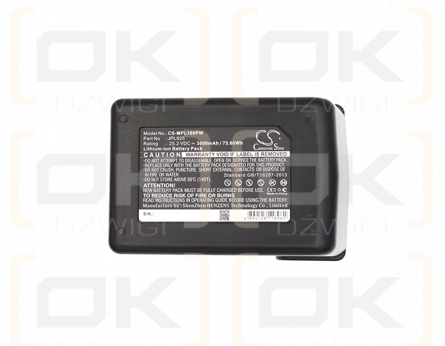 MAX 34G808 / JPL925 3000 mAh Li-Ion 25,2 V (Cameron Sino)