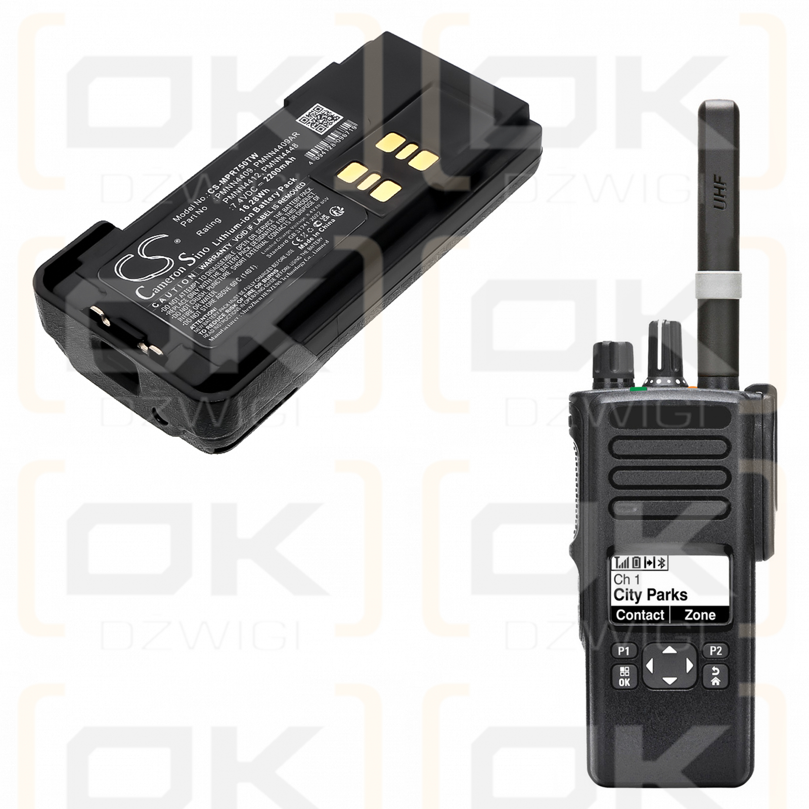 Motorola XiR P8600 / PMNN4409 2200mAh Li-ion 7.4V (Cameron Sino)