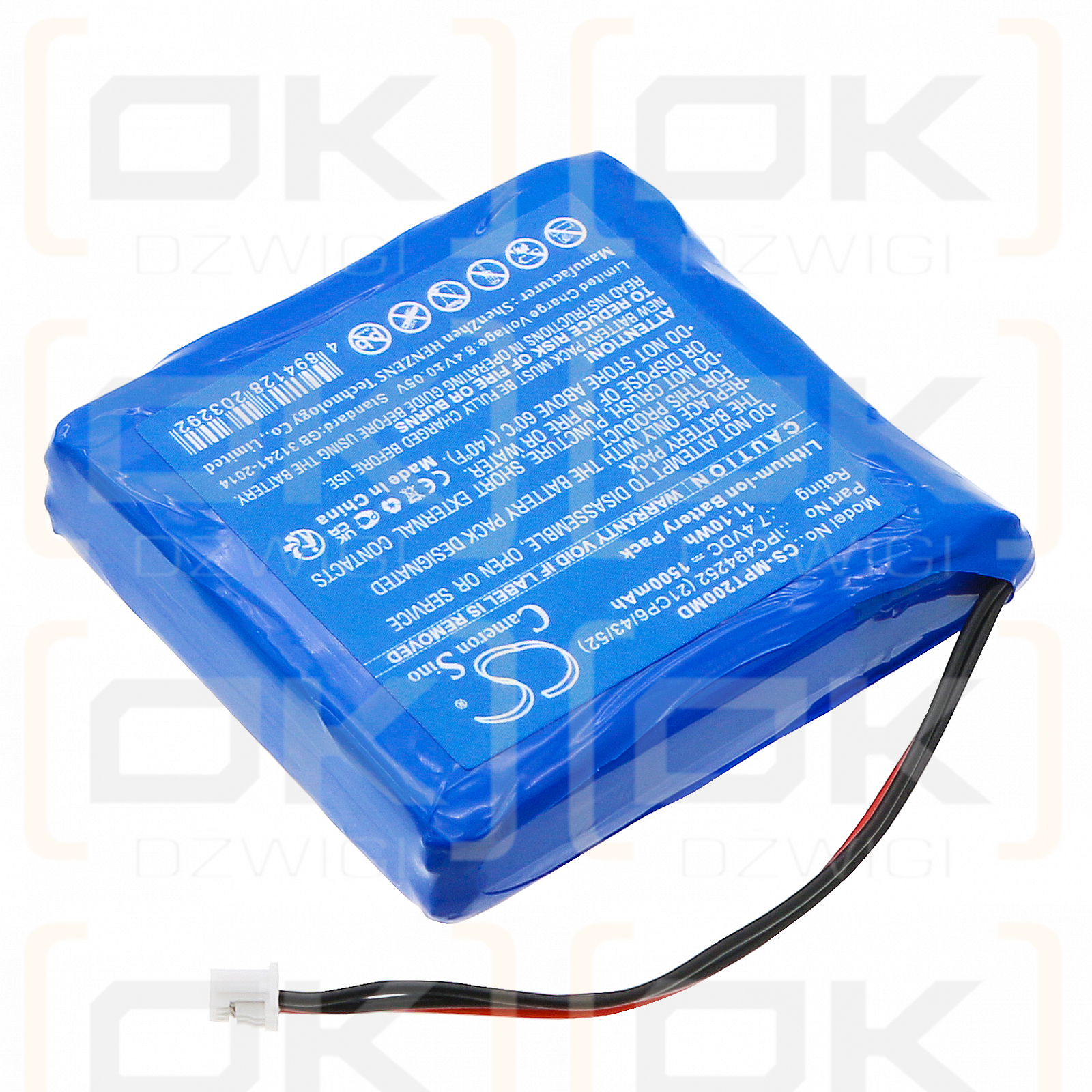 Medcaptain TP-20S / IPC494252 (21CP6/43/52) 1500 mAh Li-Ion 7,4 V (Cameron Sino)