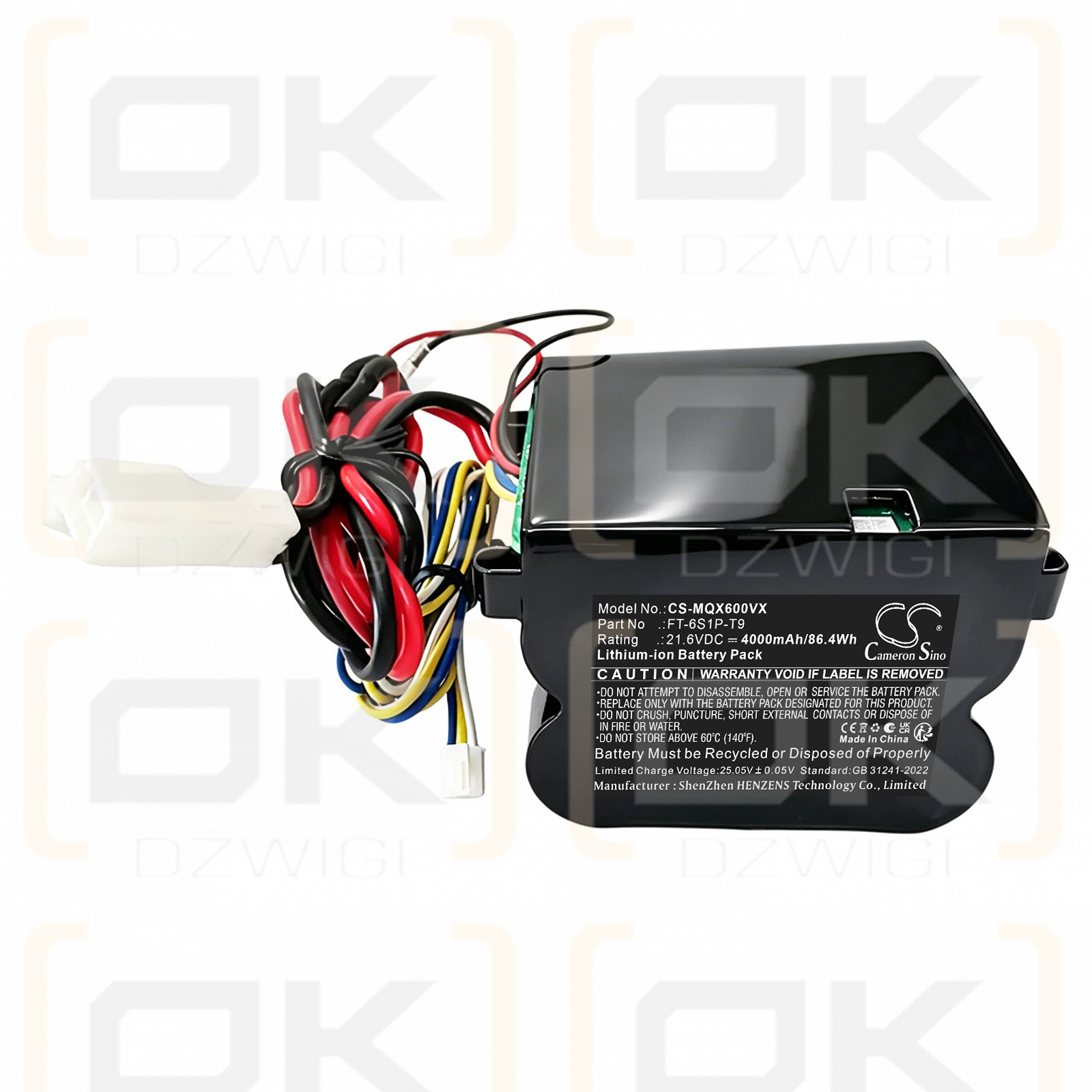 Bateria zamienna do Miboi  V6HFT6S1P / FT-6S1P-T9 4000 mAh Li-ion 21.6 V (Cameron Sino)