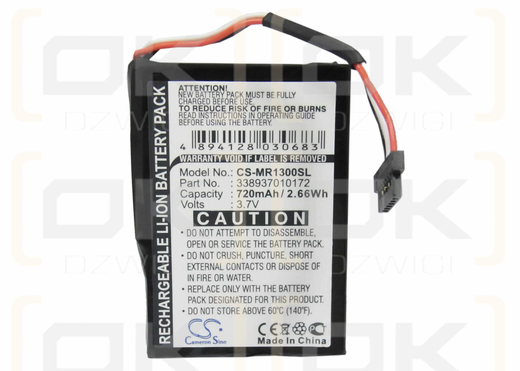 Magellan RoadMate 1340 / 338937010172 720mAh Li-ion 3.7V (Cameron Sino)