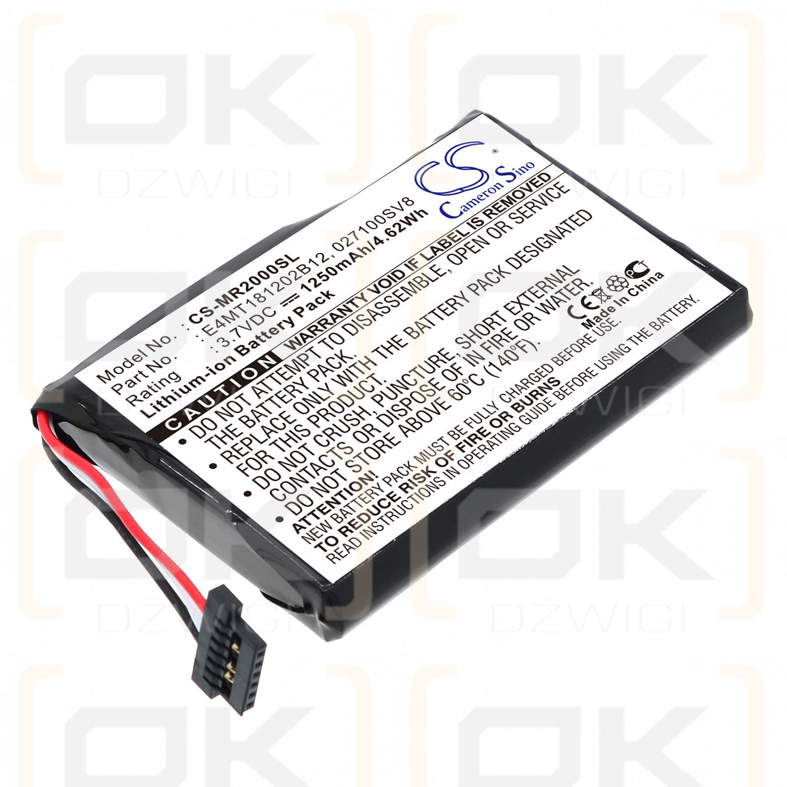 Magellan Maestro 3100 / 37-00030-001 1250 mAh Li-ion 3.7 V (Cameron Sino)