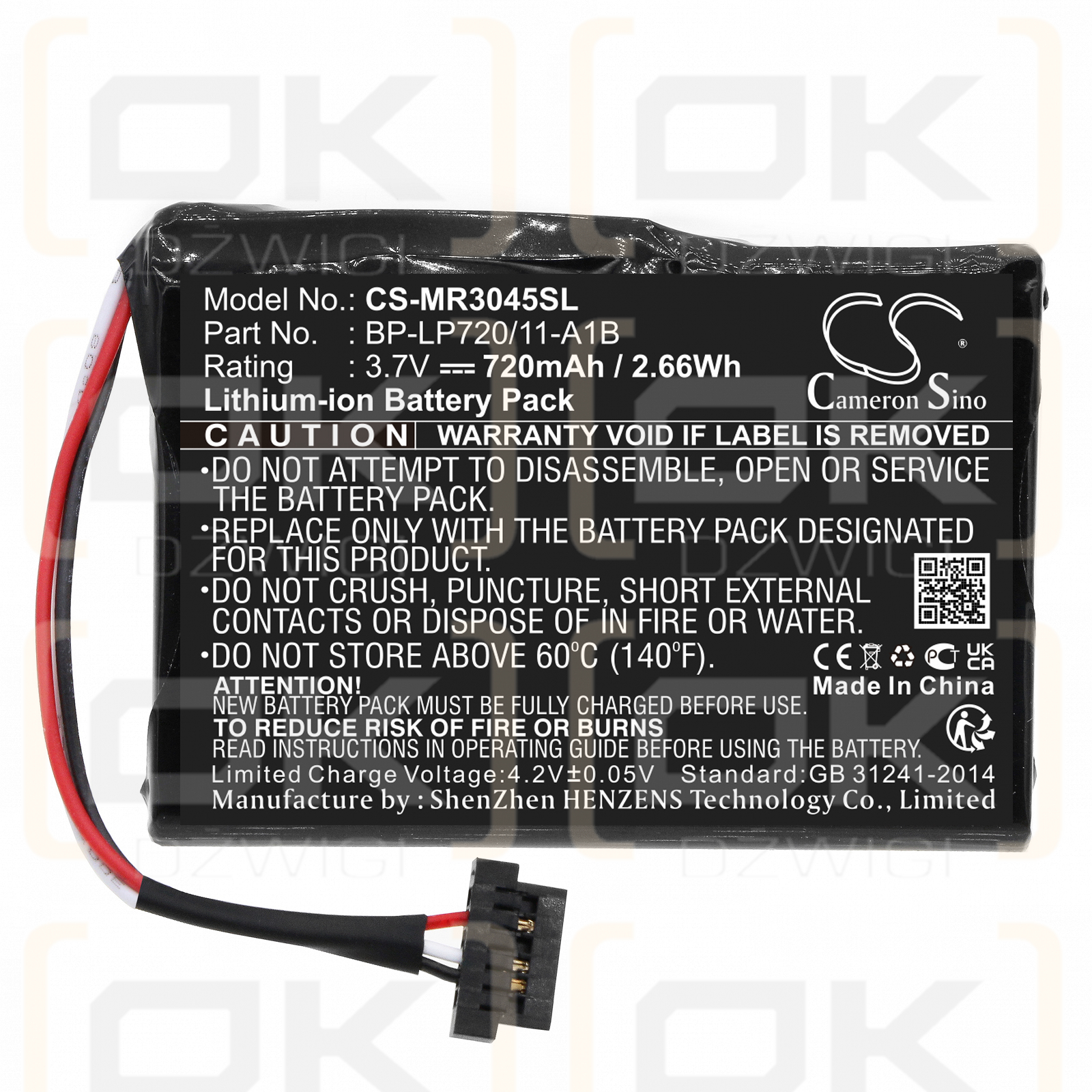 Magellan RoadMate 3045-MU / BP-LP720/11-A1B 720 mAh Li-Ion 3,7 V (Cameron Sino)