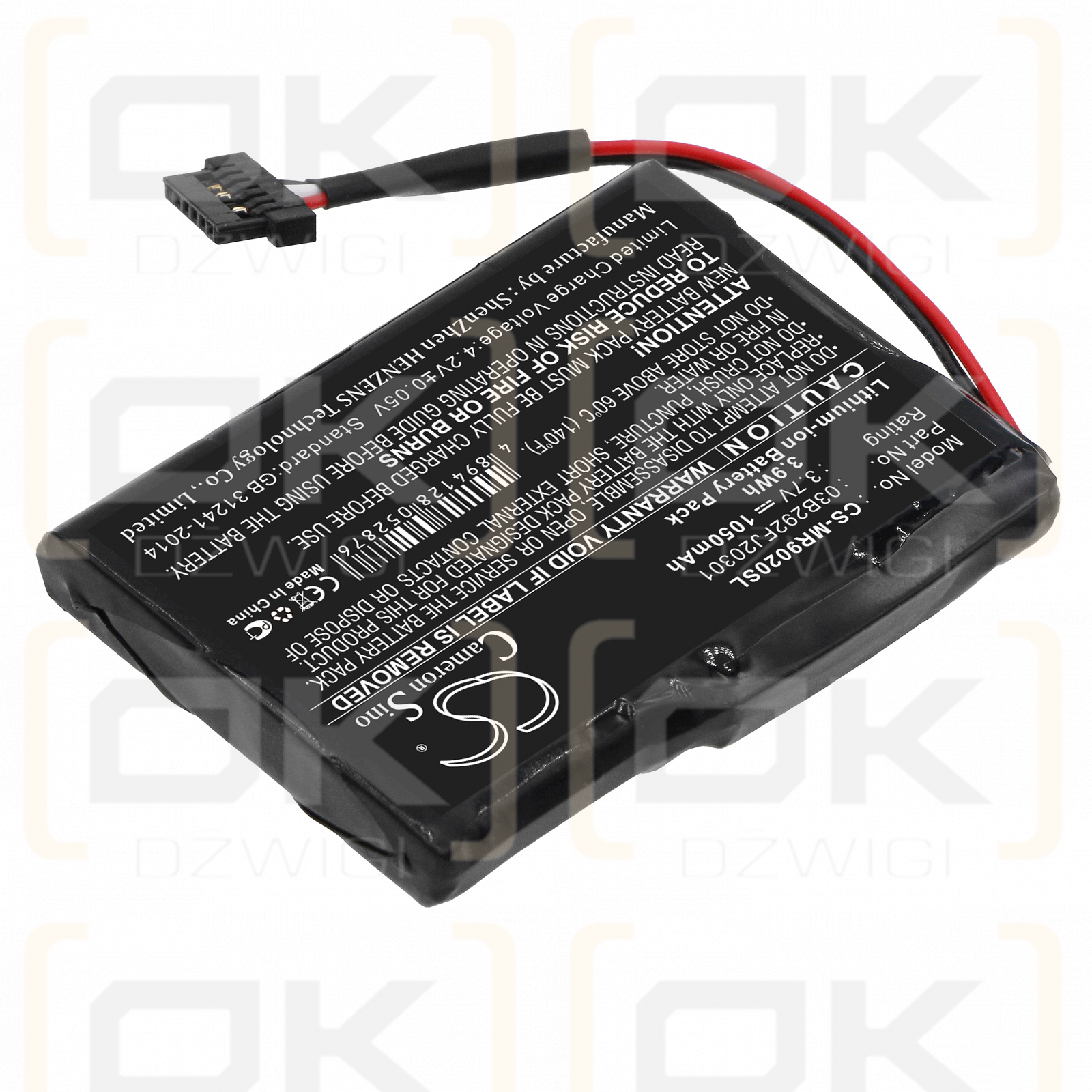 Magellan RoadMate 9020TLM / 03B292FJ20301 1050mAh Li-ion 3.7V (Cameron Sino)