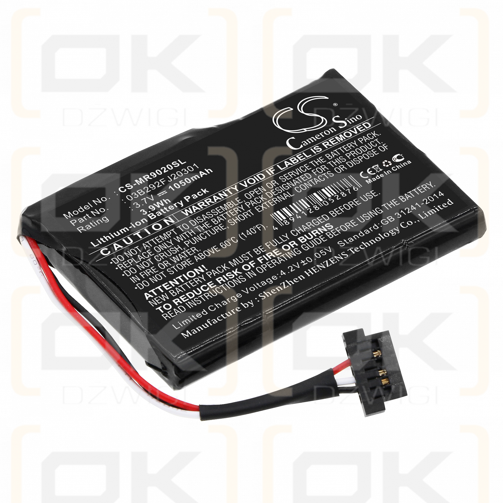 Magellan RoadMate 9020TLM / 03B292FJ20301 1050mAh Li-ion 3.7V (Cameron Sino)