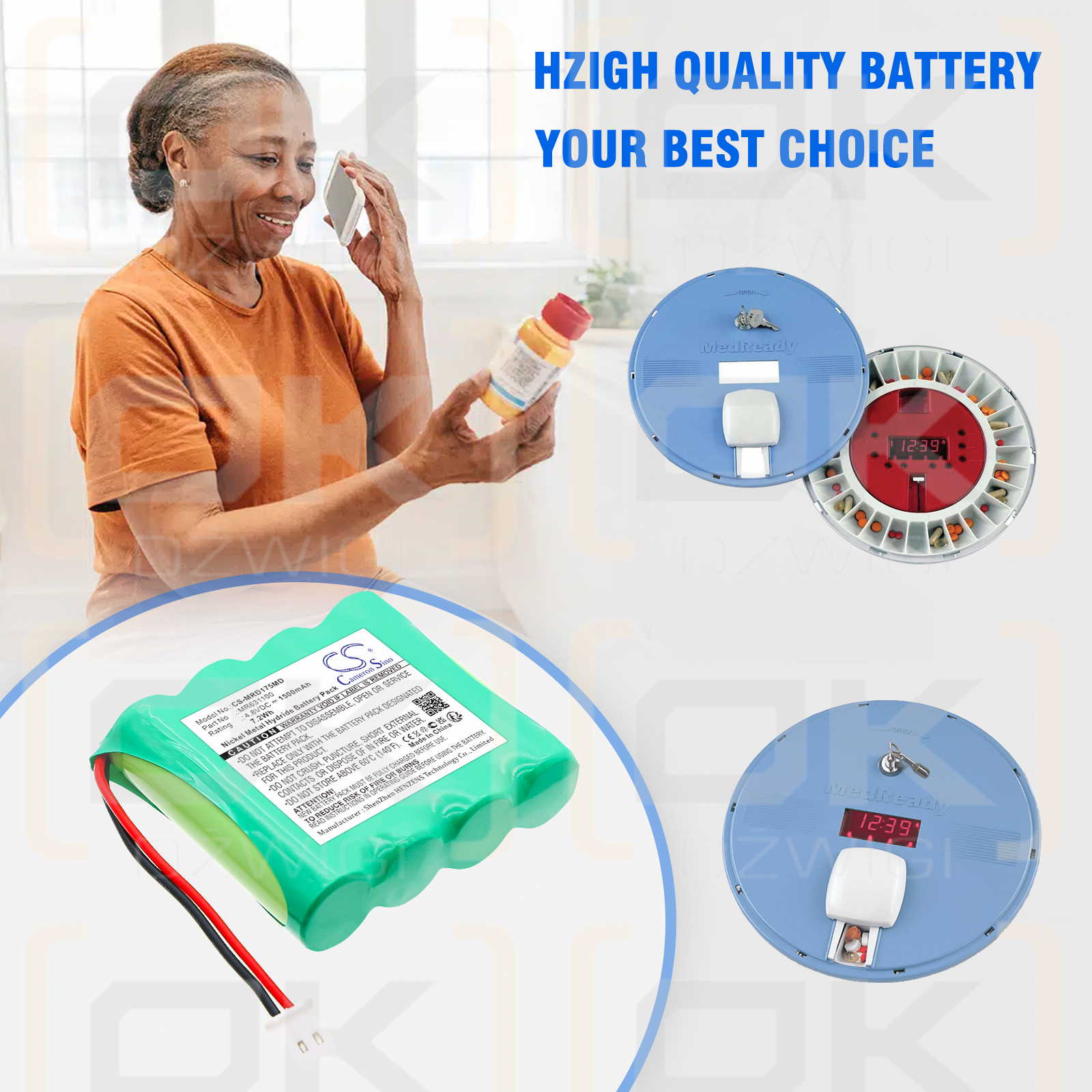 MedReady MR-357 Medication Dispenser / MR631100 1500mAh Ni-MH 4.8V (Cameron Sino)
