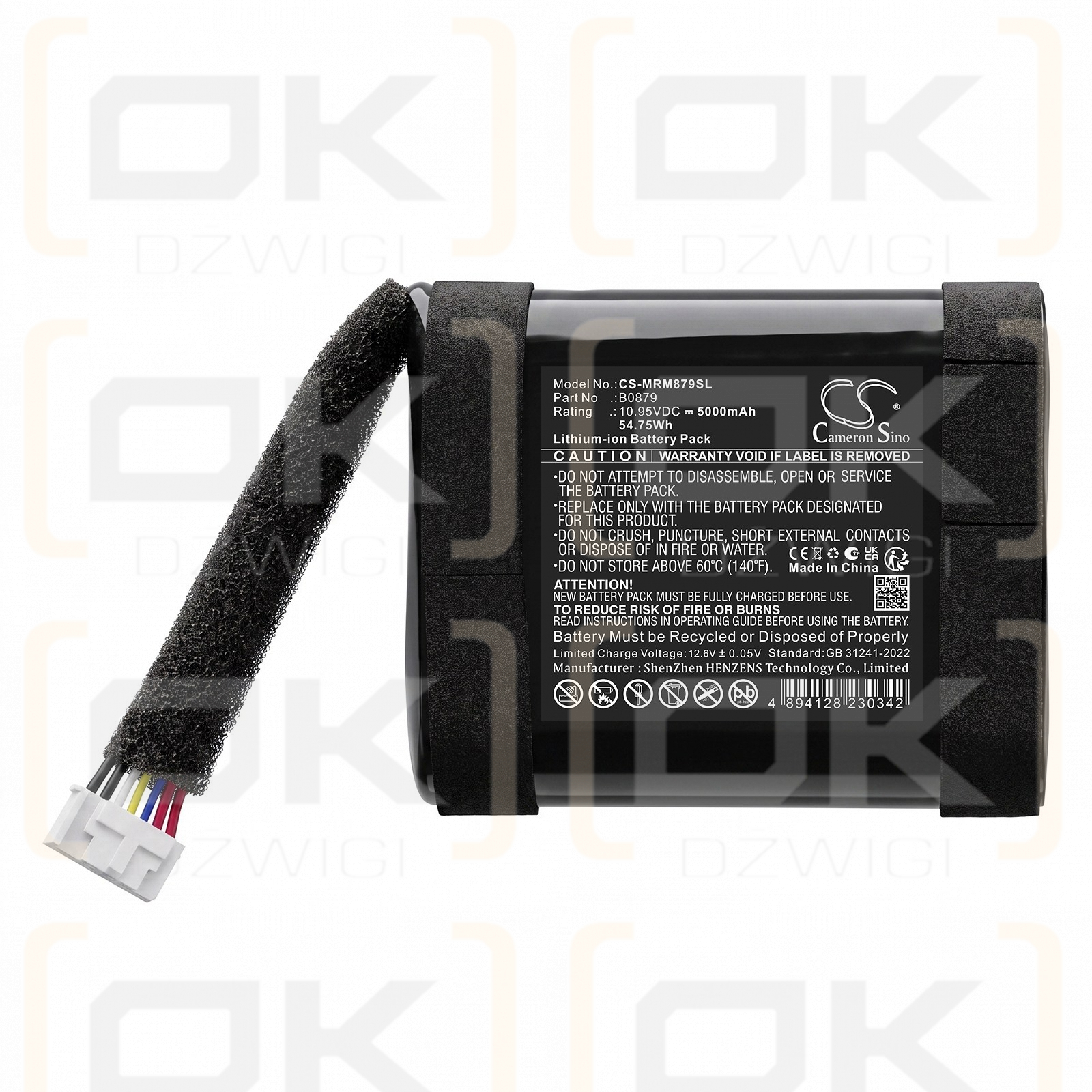 Replacement Battery for Marshall Middleton II / B0879 5000 mAh Li-ion 10.95 V (Cameron Sino)