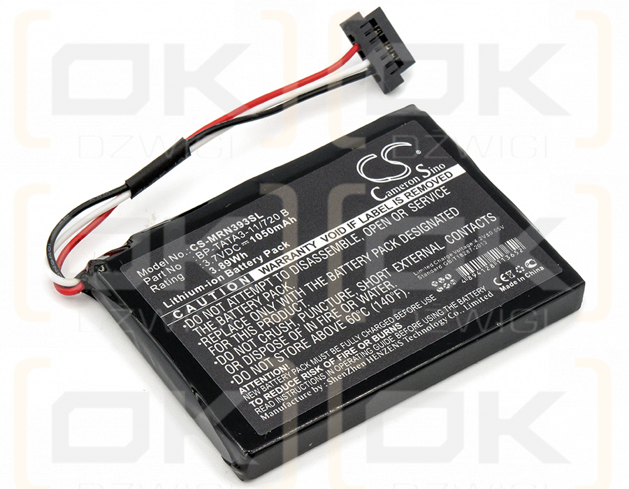 Magellan RoadMate N393M-5000 / BP-TATA3-11/720 B 1050mAh Li-ion 3.7V (Cameron Sino)