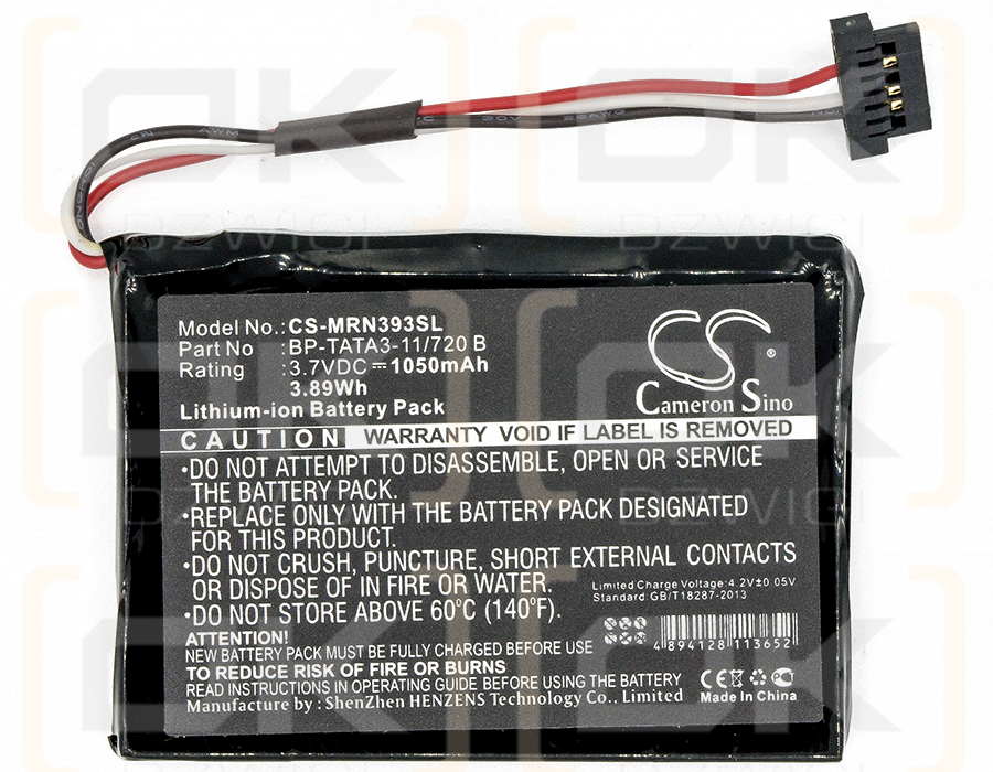 Magellan RoadMate N393M-5000 / BP-TATA3-11/720 B 1050mAh Li-ion 3.7V (Cameron Sino)