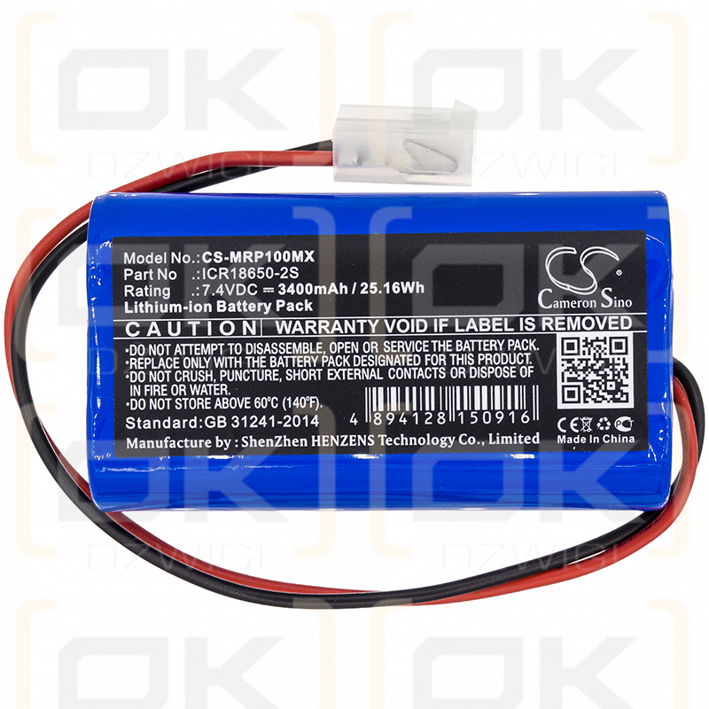 Mindray SP1 Spritzenpumpe / ICR18650-2S 3400 mAh Li-Ion 7,4 V (Cameron Sino)