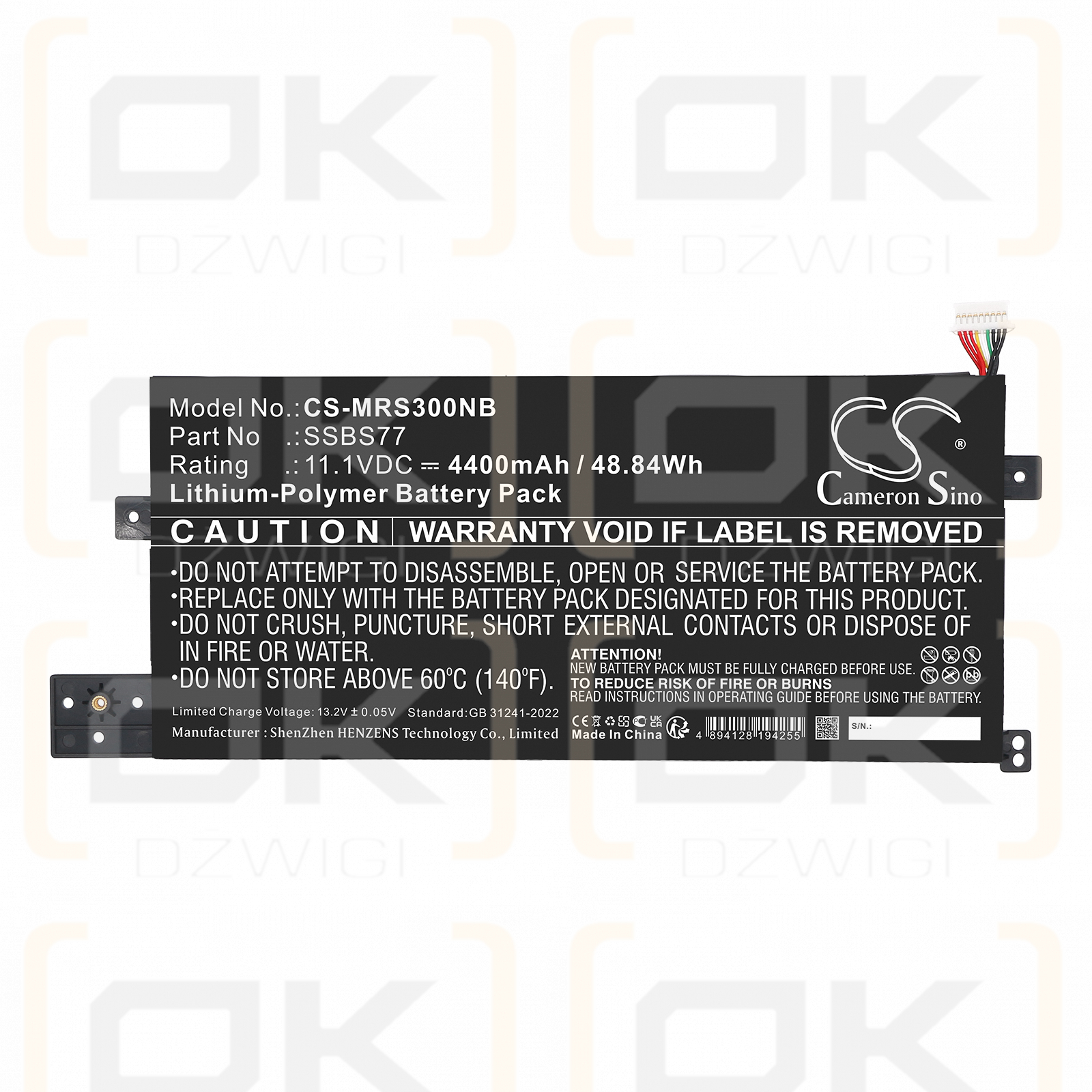 Mechrevo S3 Pro / SSBS77 4400 mAh Li-ion 11,1 V (Cameron Sino)