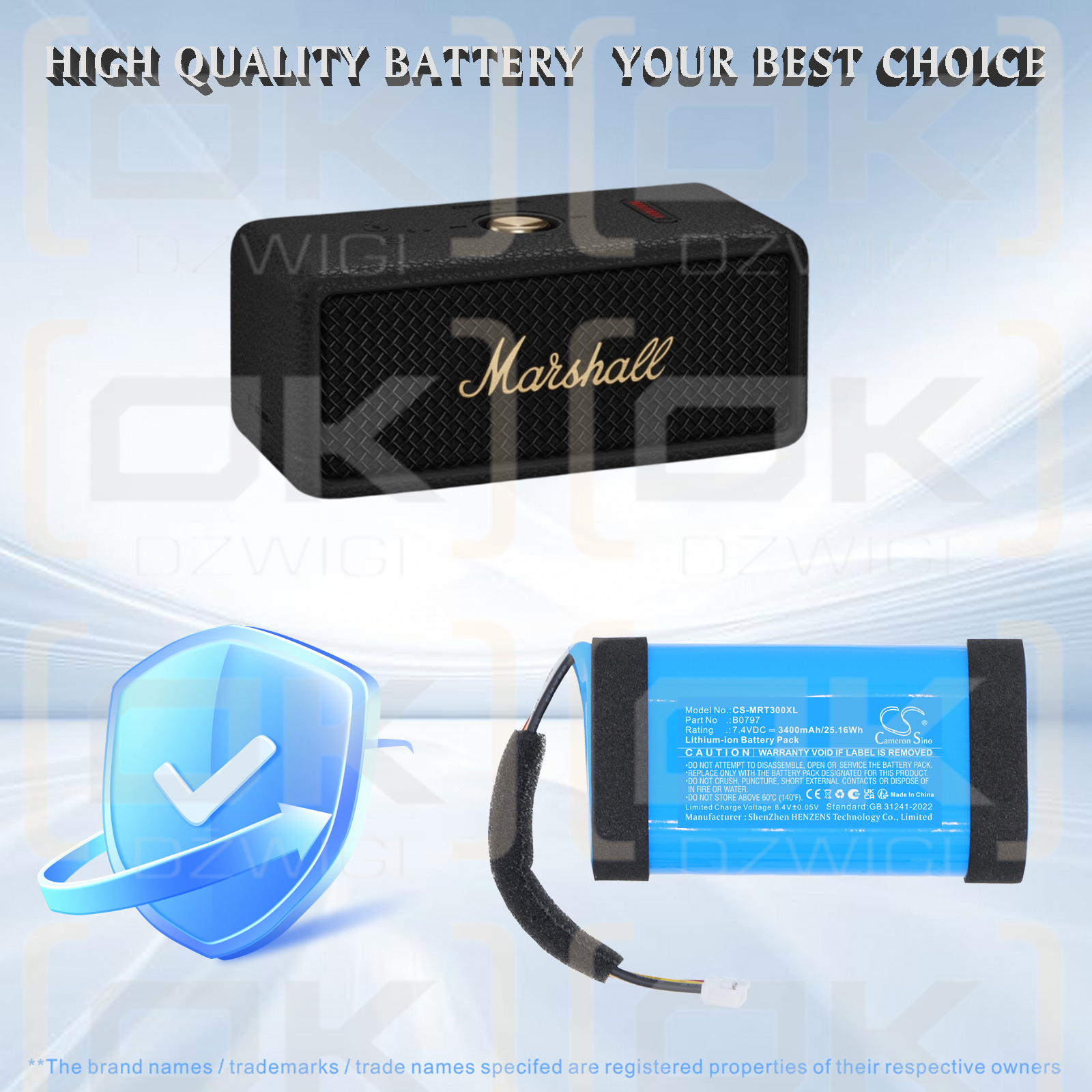 Marshall Emberton III / B0797 3400 mAh Li-Ion 7,4 V (Cameron Sino)