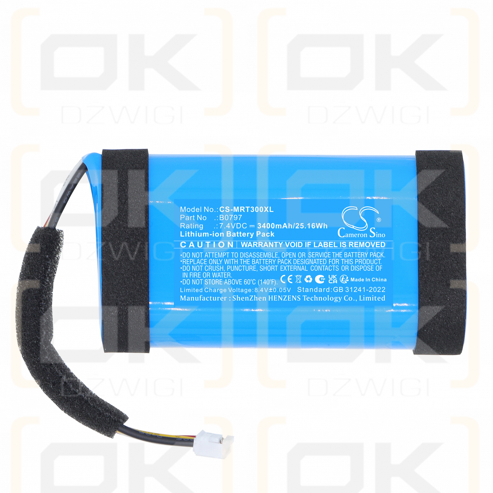 Marshall Emberton III / B0797 3400 mAh Li-Ion 7,4 V (Cameron Sino)