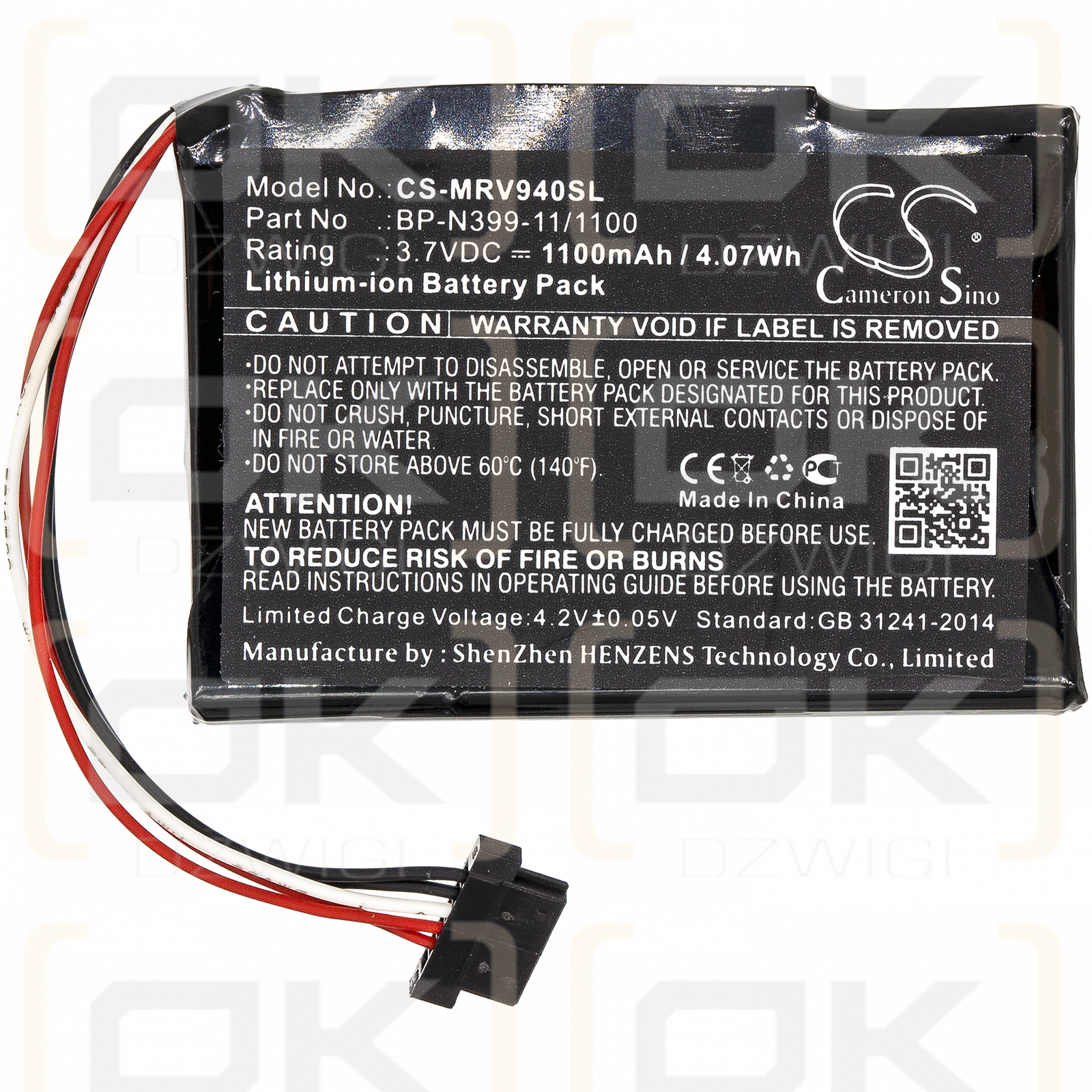 Magellan RoadMate RV 9490T-LMB / BP-N399-11/1100 1100mAh Li-ion 3.7V (Cameron Sino)