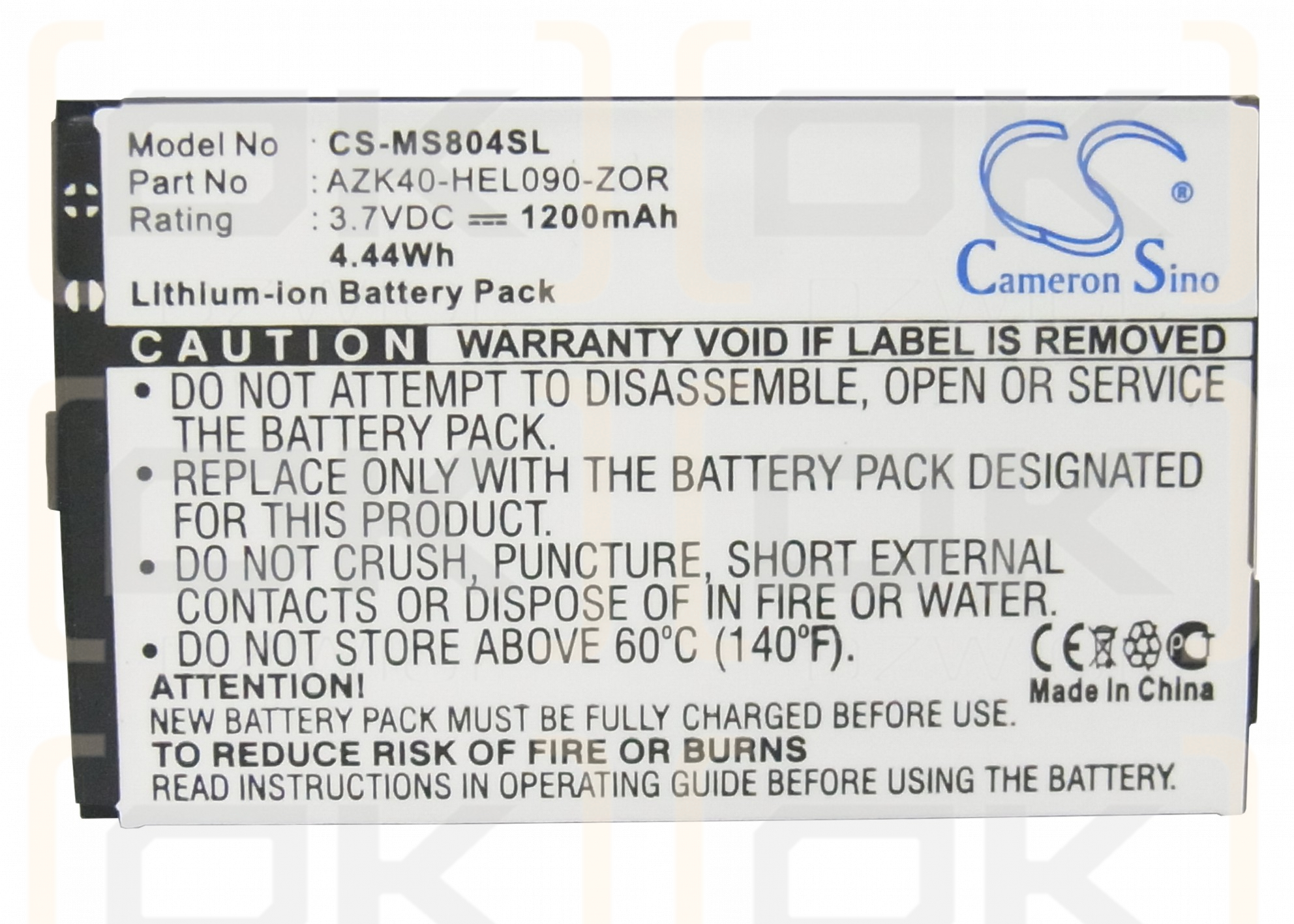 Gigabyte Helen / AZK40-HEL090-ZOR 1200mAh Li-ion 3.7V (Cameron Sino)