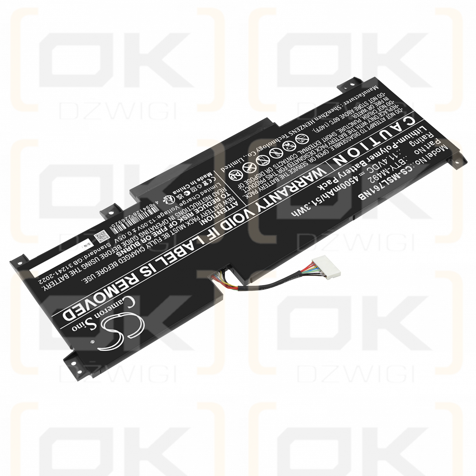 MSI WF76 11UJ-267TW / BTY-M492 4500 mAh Li-Polymer 11,4 V (Cameron Sino)