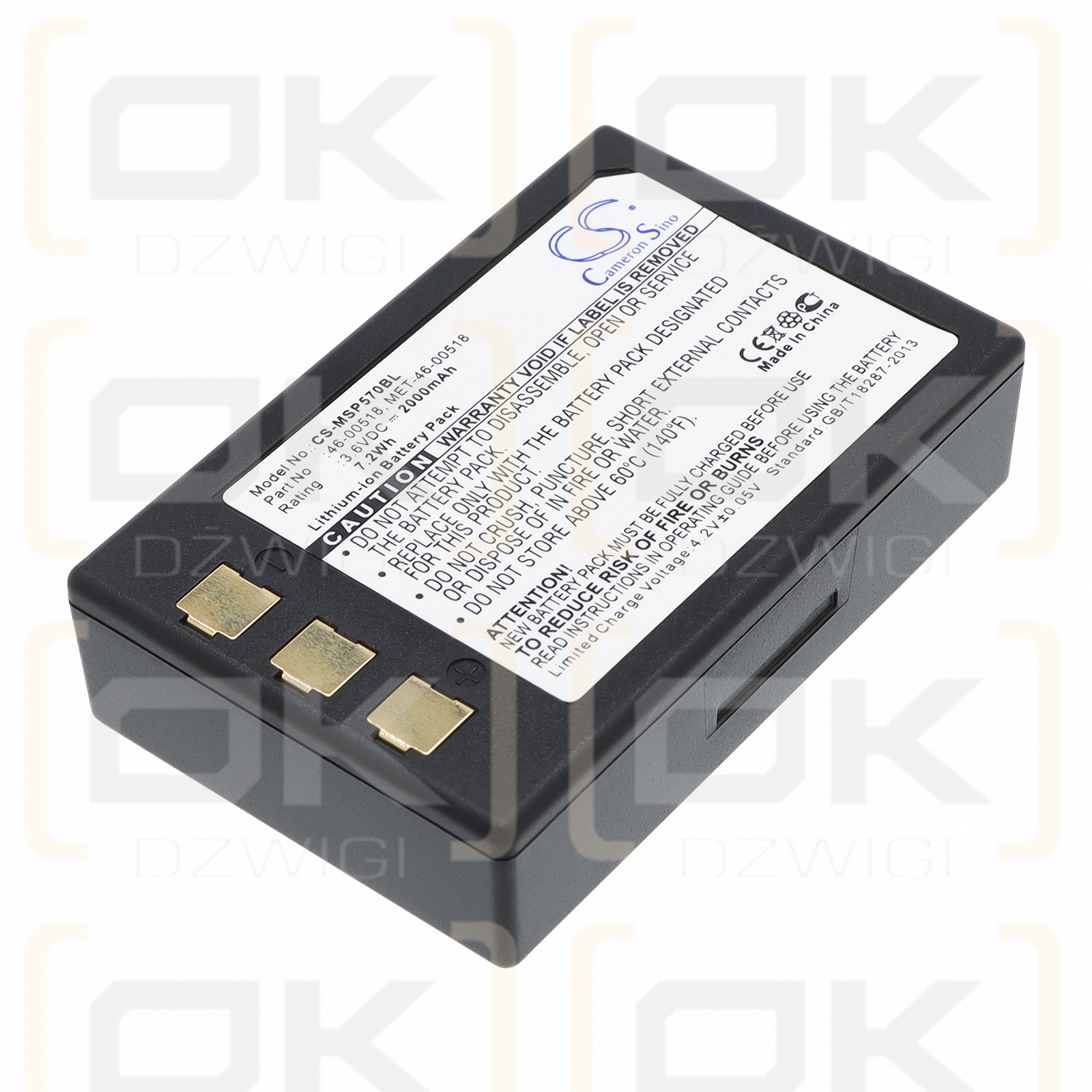 Metrologic MK5710 / 46-00518 2000 mAh Li-Ion 3,6 V (Cameron Sino)
