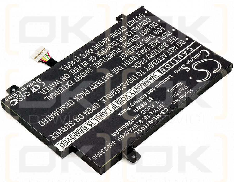 MSI WindPad 110W-014US / BTY-S19 4200 mAh Li-Polymer 7.4 V (Cameron Sino)