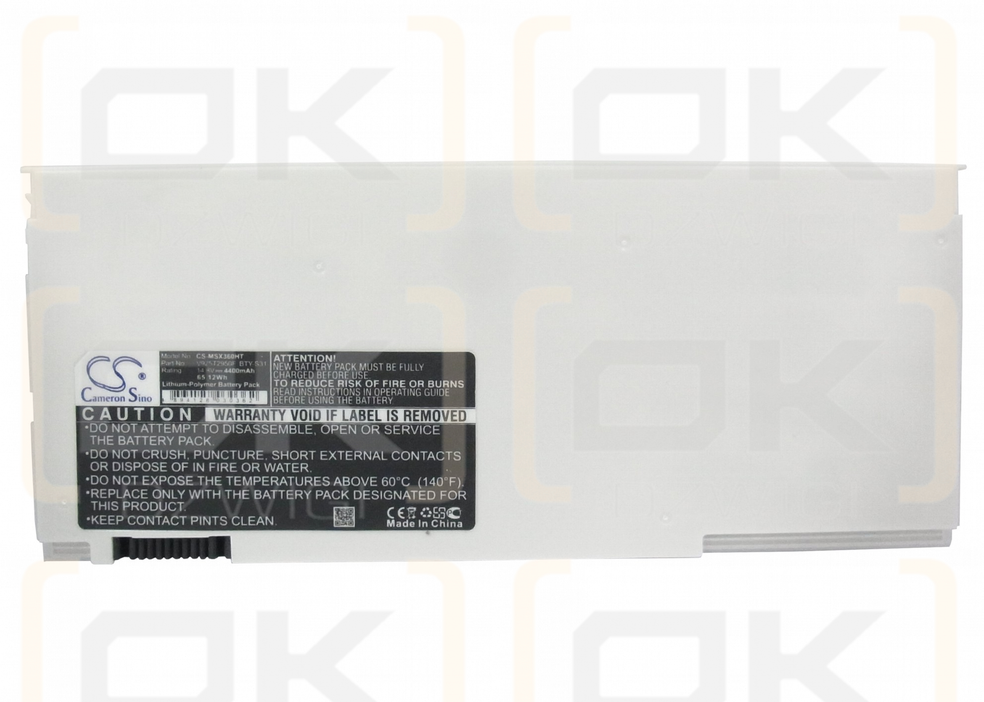 Ersatzakku für MSI X-Slim X340021US / 925T2950F 4400mAh Li-Polymer 14,8V (Cameron Sino)