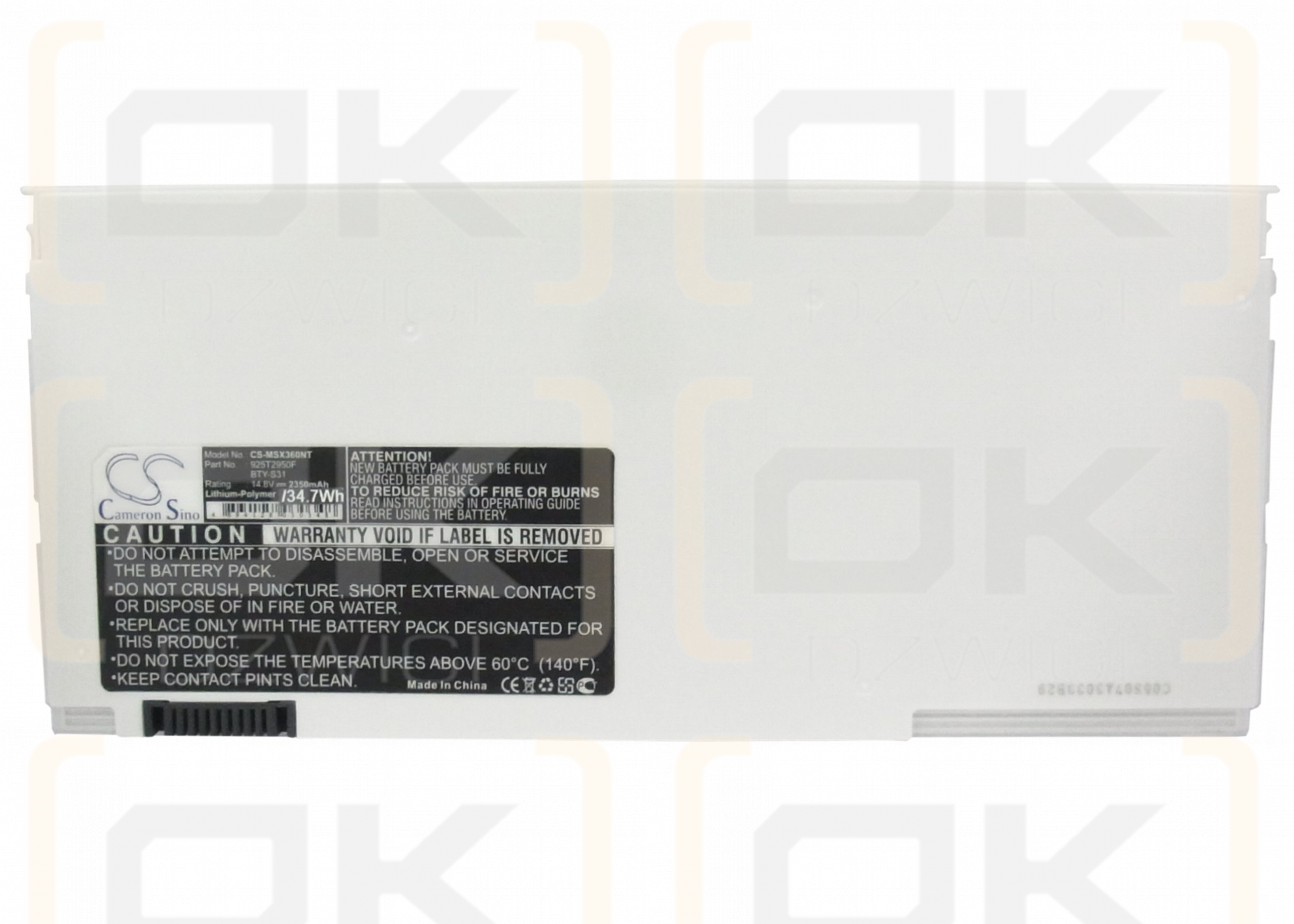 MSI X-Slim X620 / BTY-S31 2350 mAh Li-Polymer 14.8 V (Cameron Sino)