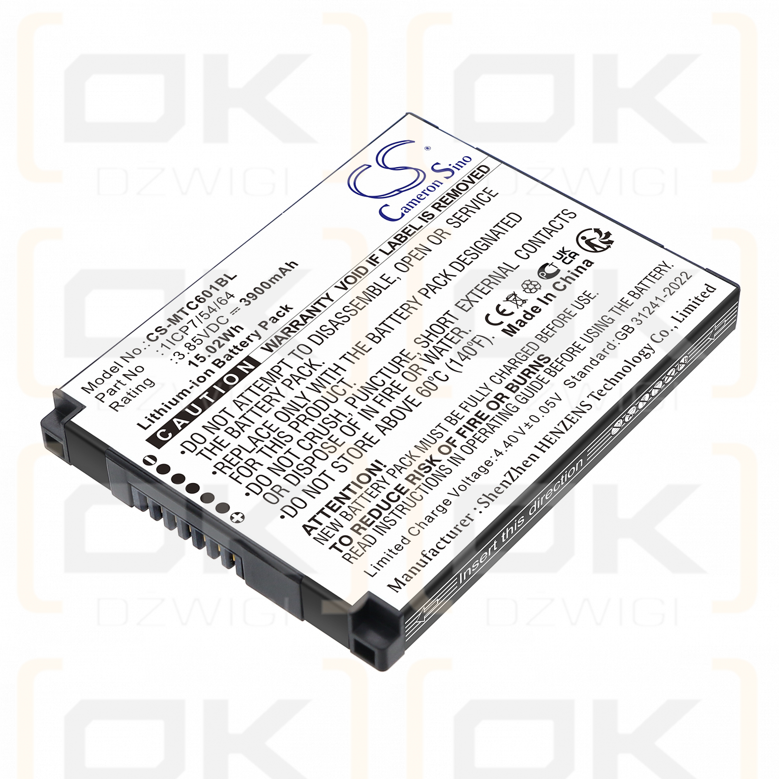 iMozen TC601A / 1ICP7/54/64 3900 mAh Li-Ion 3,85 V (Cameron Sino)