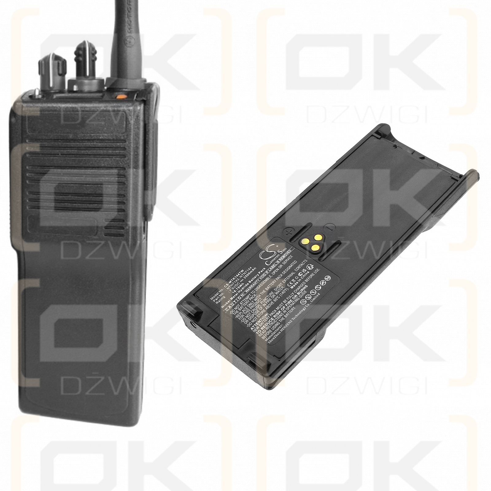 Motorola PTX1200 / NTN7143 2500mAh Ni-MH 7.5V (Cameron Sino)