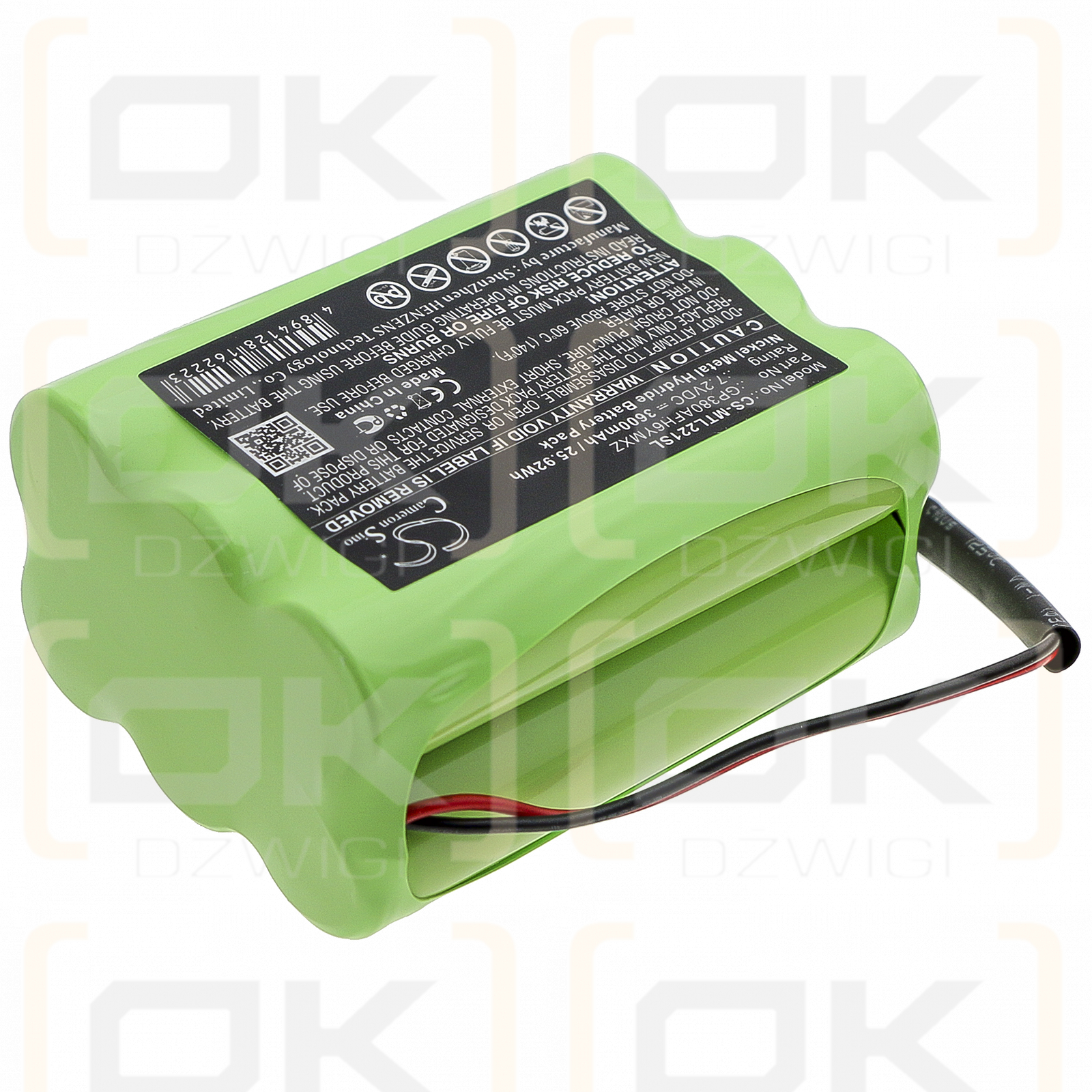 Transpal IND221 / GP380AFH6YMXZ 3600mAh Ni-MH 7.2V (Cameron Sino)