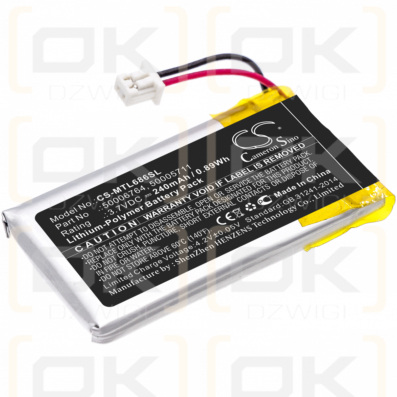 Mitel 6970 / 50006764 240mAh Li-Polímero 3.7V (Cameron Sino)