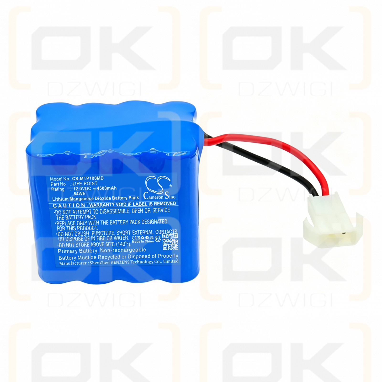 Bateria zamienna do METals PRO AED 4500 mAh Li-MnO2 12 V (Cameron Sino)