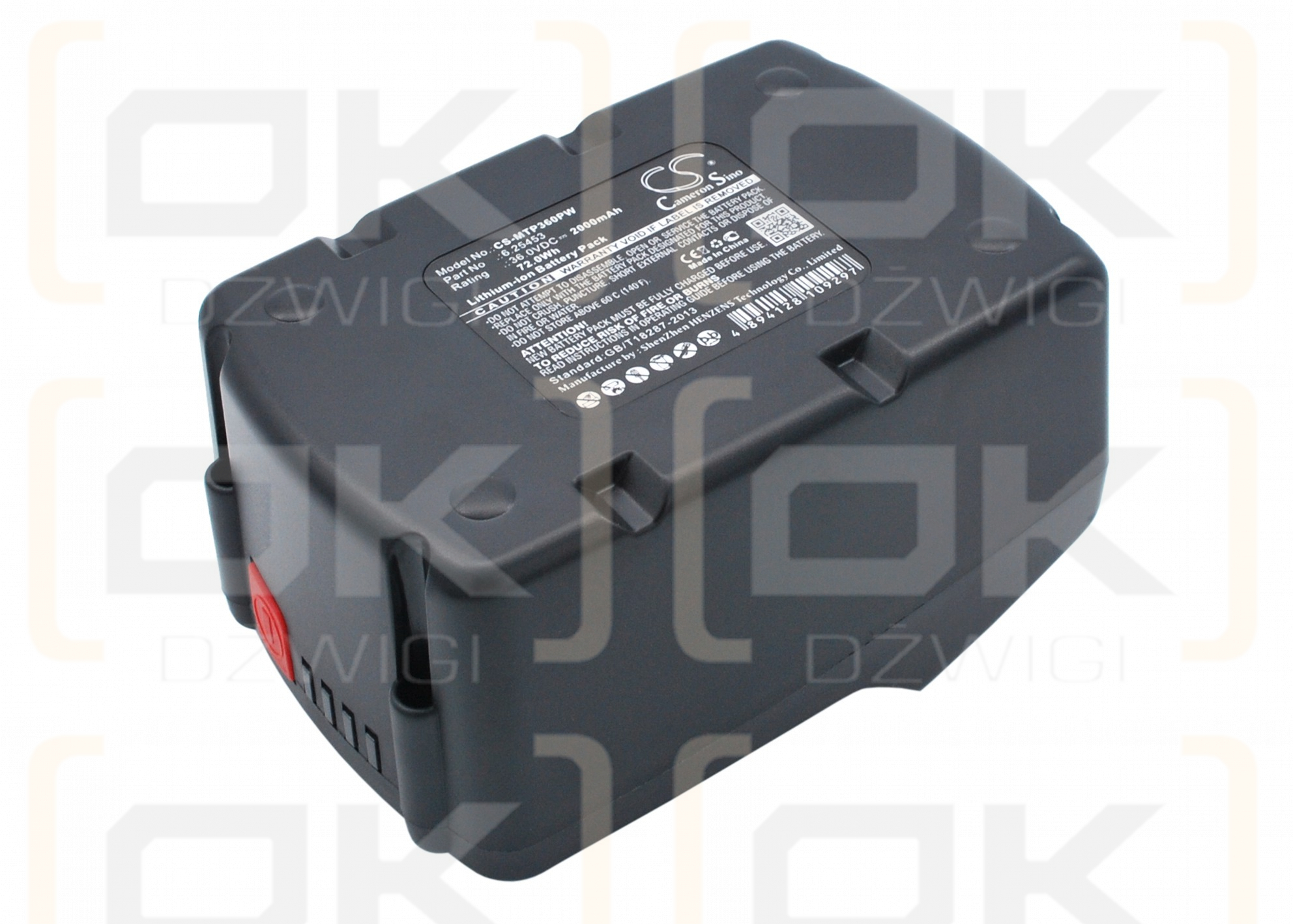 Metabo AHS36V / 6.25453 2000mAh Li-Ion 36,0V (Cameron Sino)