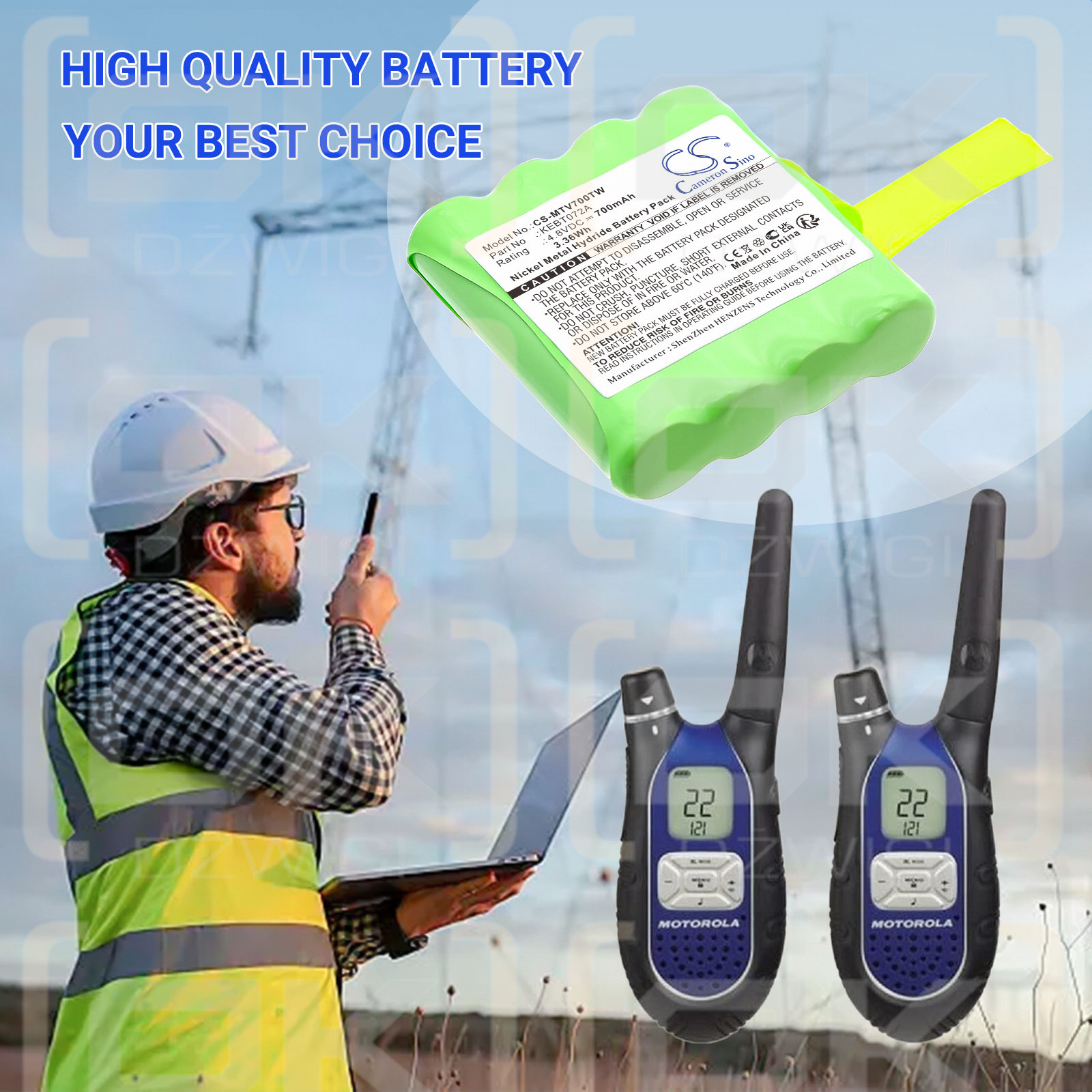 Motorola TalkAbout SX710 / KEBT072A 700 мАч Ni-MH 4,8 В (Cameron Sino)