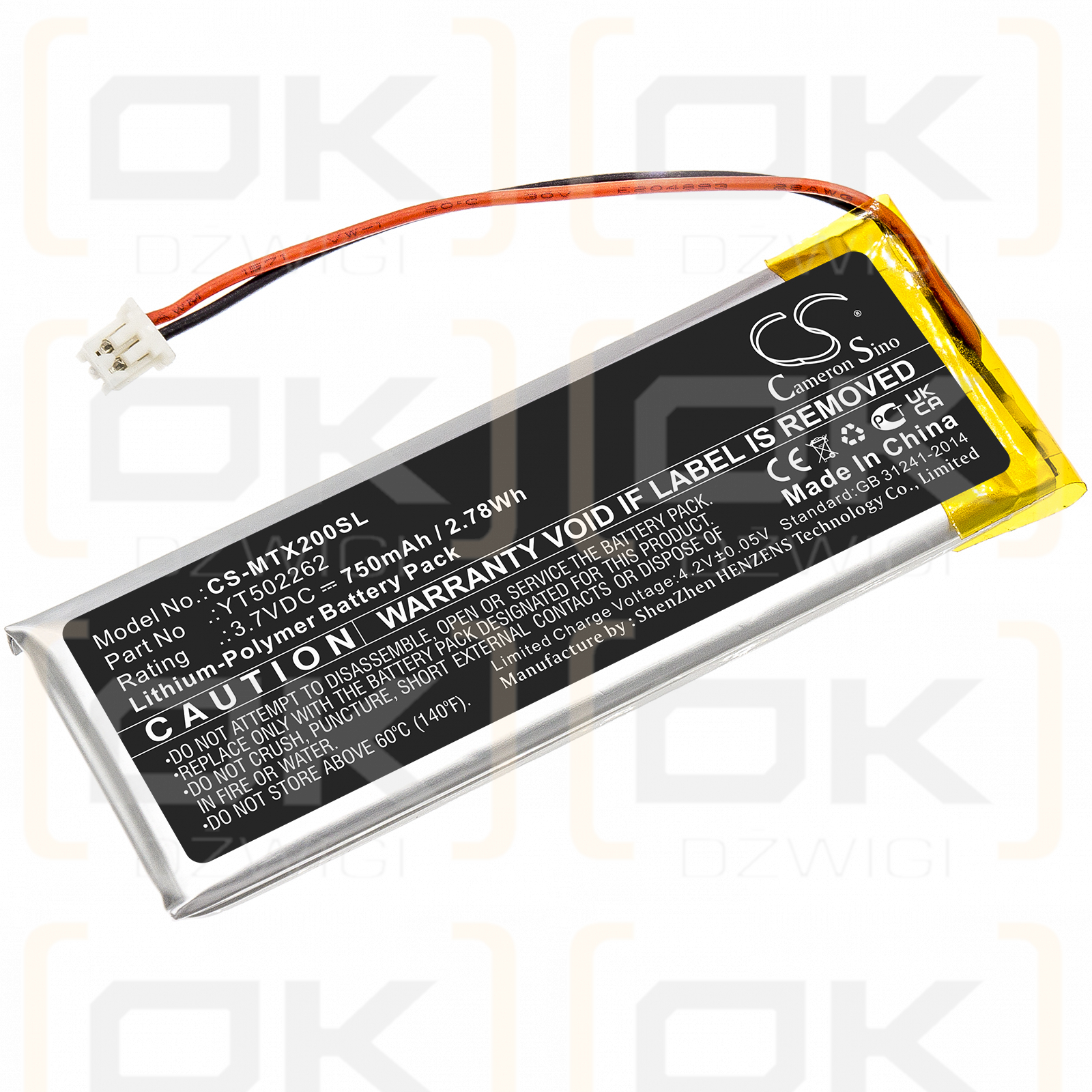 Midland BT MESH / YT502262 750 mAh Li-Polymer 3,7 V (Cameron Sino)