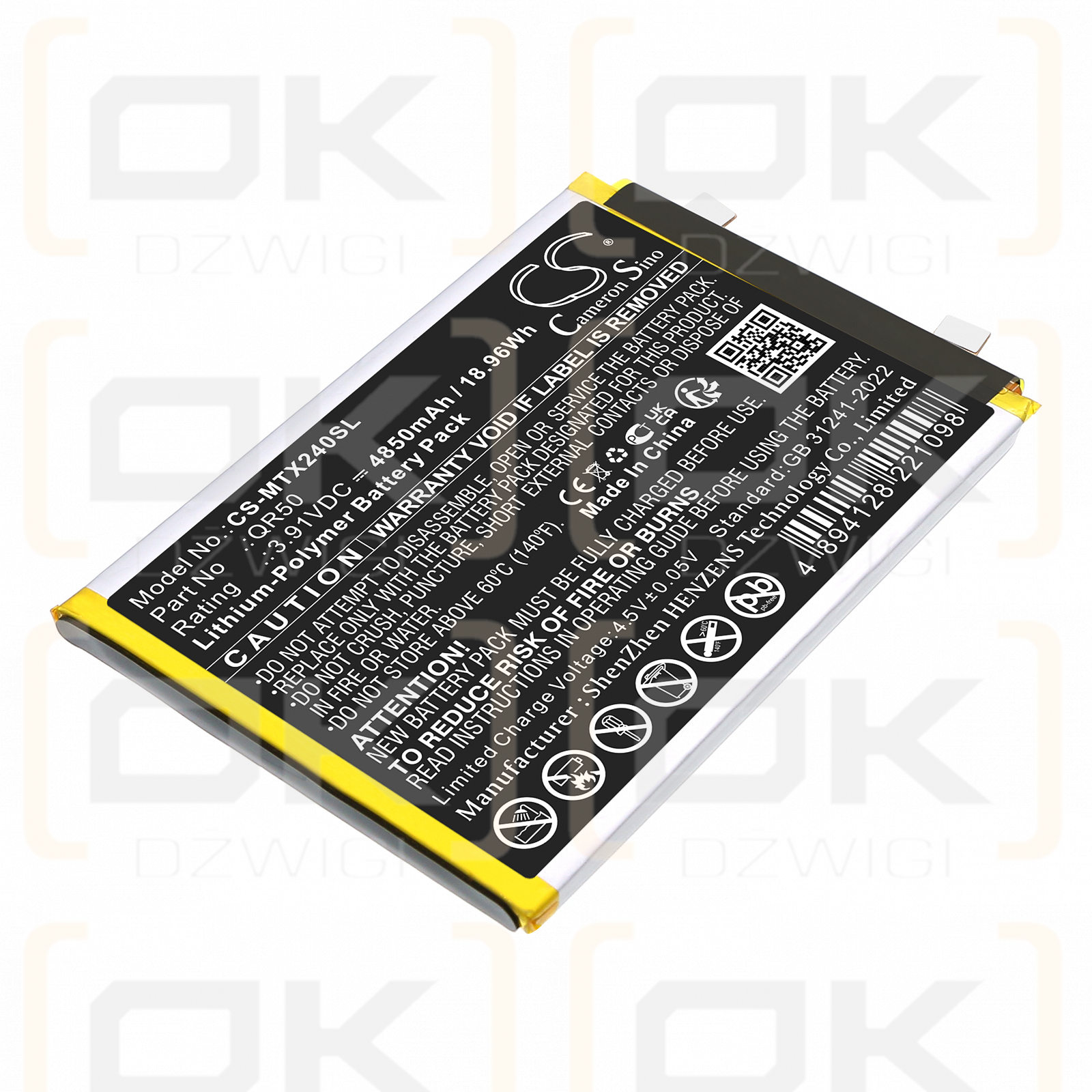 Motorola XT2407-3 / QR50 4850mAh Li-Polymer 3.91V (Cameron Sino)
