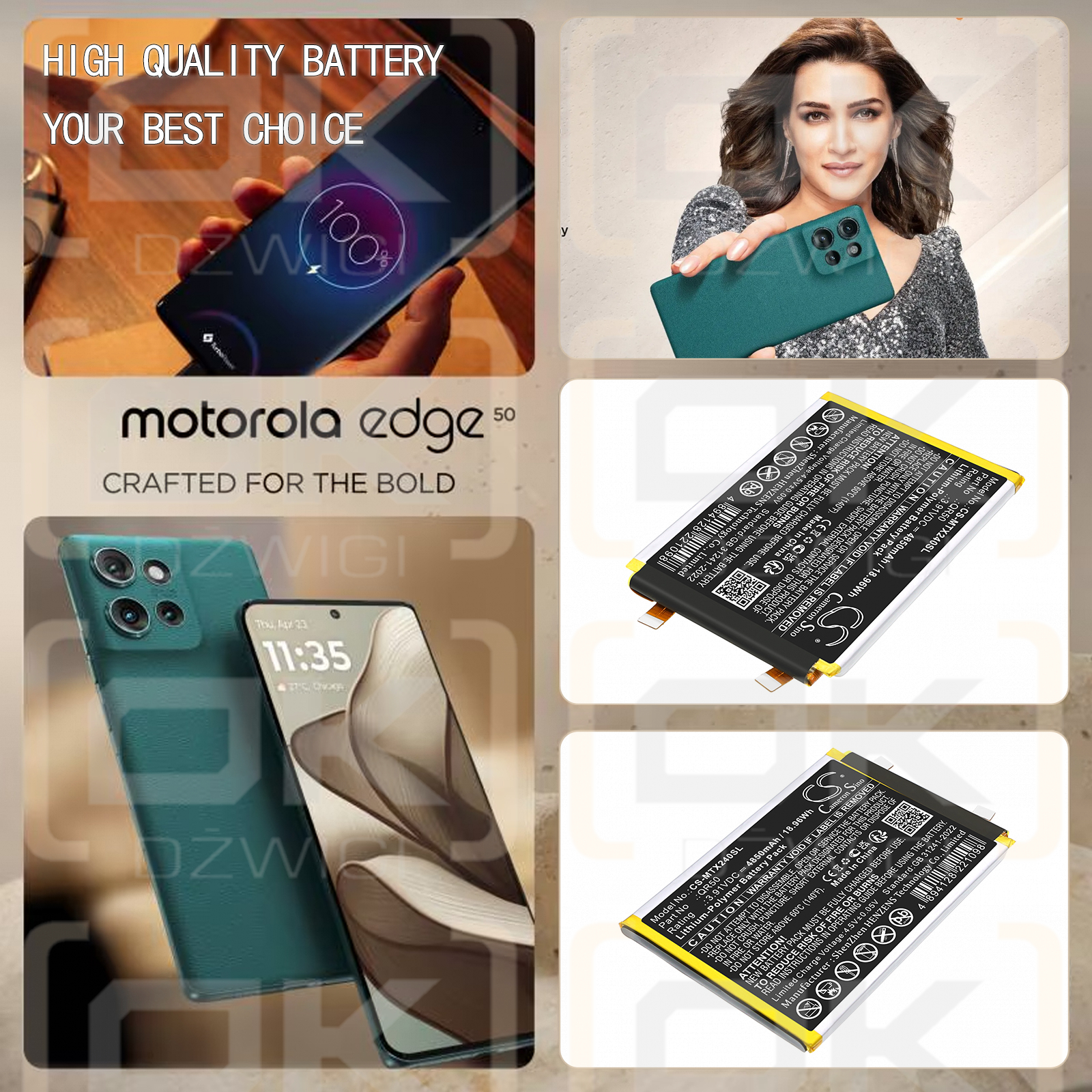 Motorola XT2407-3 / QR50 4850mAh Li-Polymer 3.91V (Cameron Sino)
