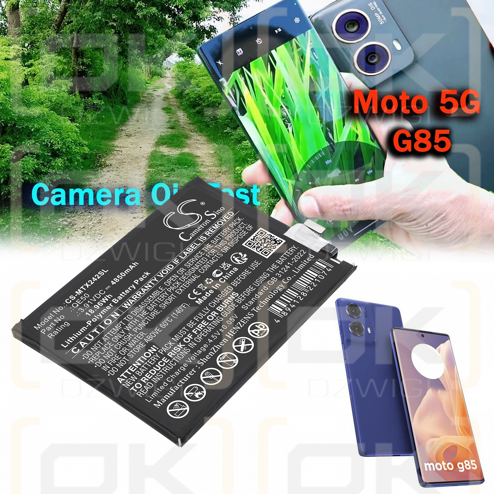 Motorola XT2427-4 / QE50 4850mAh Li-Polymer 3.91V (Cameron Sino)