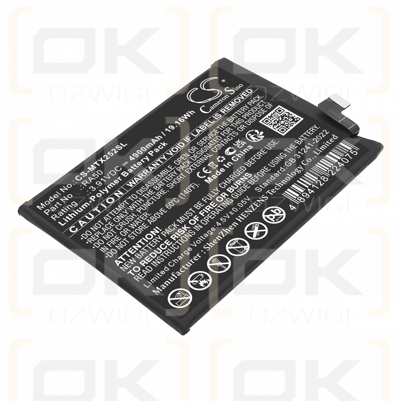 Motorola XT2521-3 / RA50 4900 mAh Li-Polymer 3.91 V (Cameron Sino)