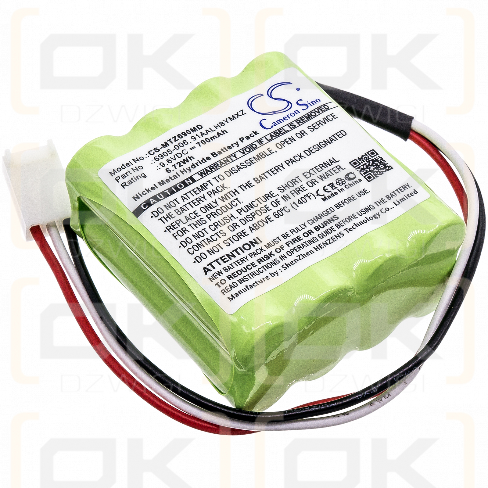 Morita DentaPort Root ZX / 6905-006 700mAh Ni-MH 9.6V (Cameron Sino)