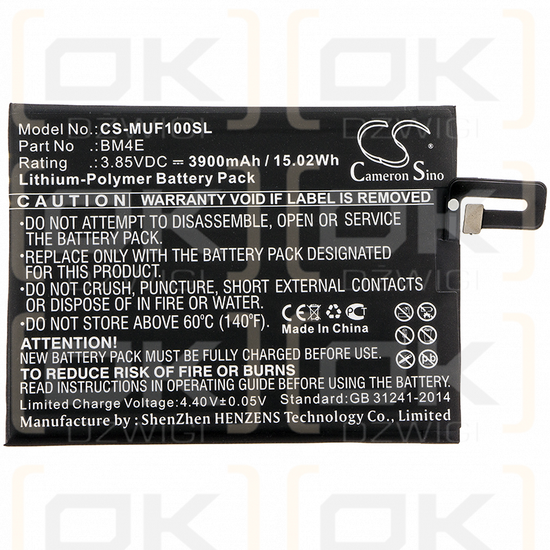 Xiaomi M1805E10A / BM4E 3900mAh Li-Polymer 3.85V (Cameron Sino)