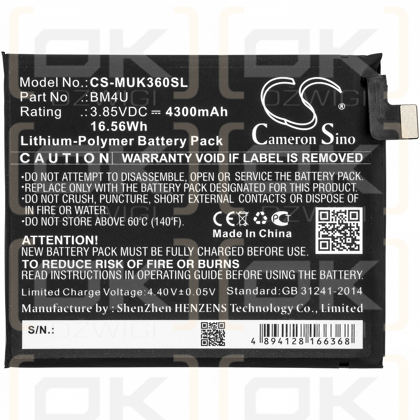 Redmi M2006J10C / BM4U 4300mAh Li-Polymer 3.85V (Cameron Sino)