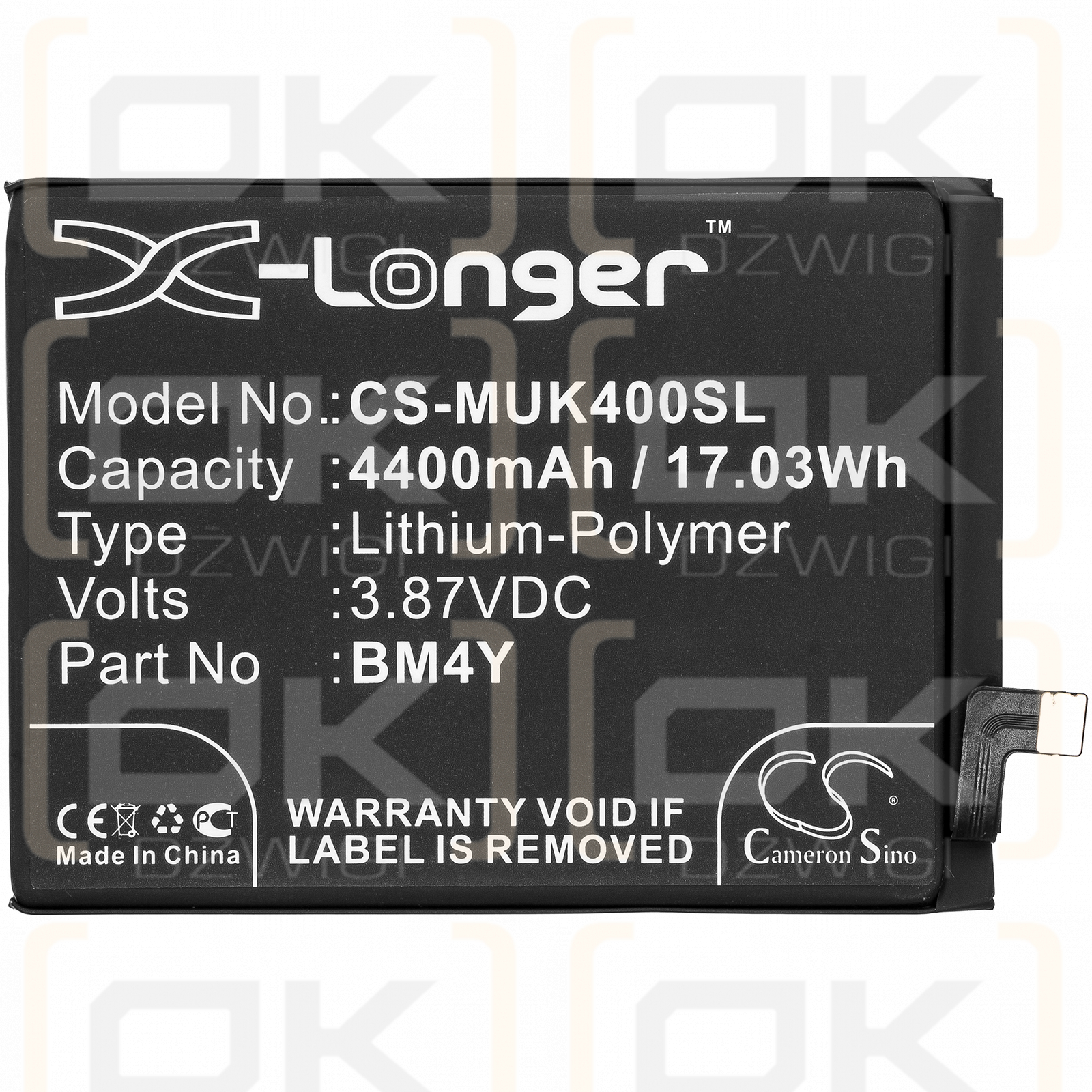 Xiaomi M2012K11I / BM4Y 4400mAh Li-Polymer 3.87V (Cameron Sino)