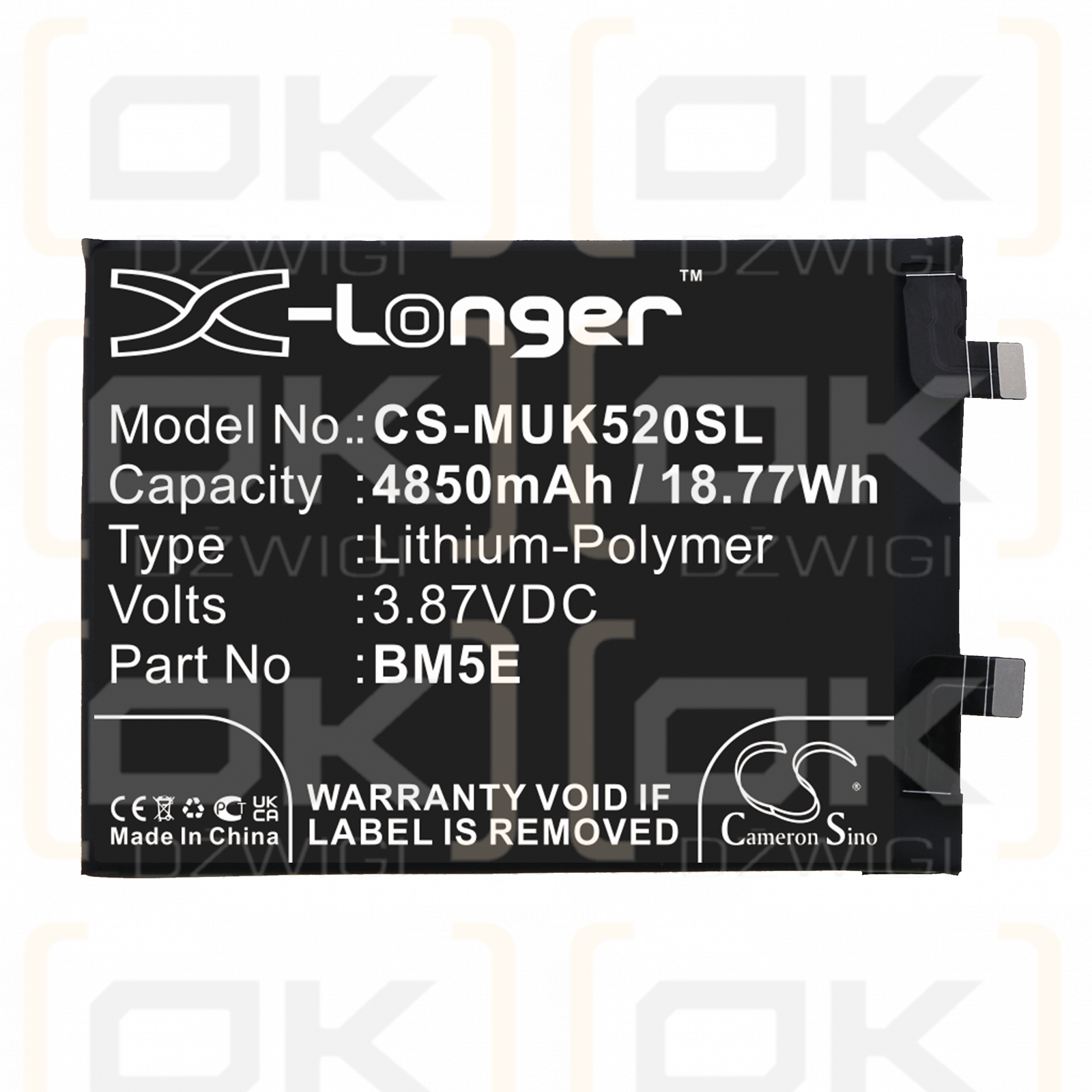 Xiaomi 22011211C / BM5E 4850mAh Li-Polímero 3.87V (Cameron Sino)