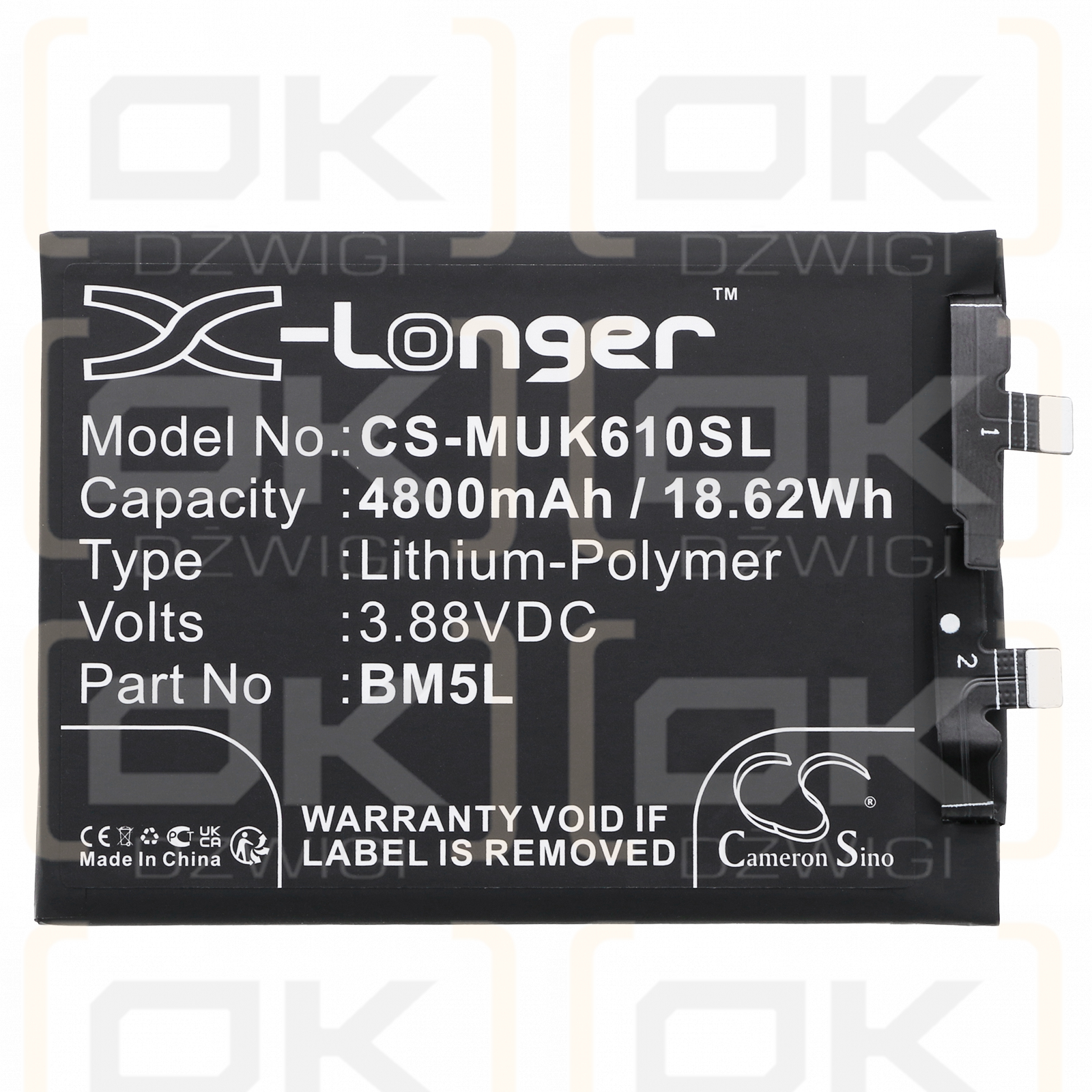 Redmi 22127RK46C / BM5L 4800 mAh Li-Polymer 3,88 V (Cameron Sino)