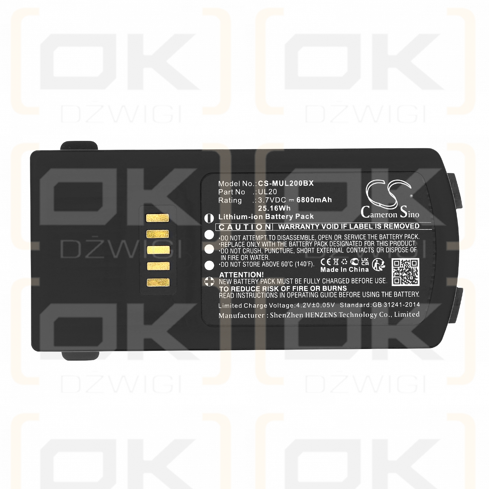 M3 Móvil UL20 / UL20-BATT-F67 6800mAh Li-ion 3.7V (Cameron Sino)