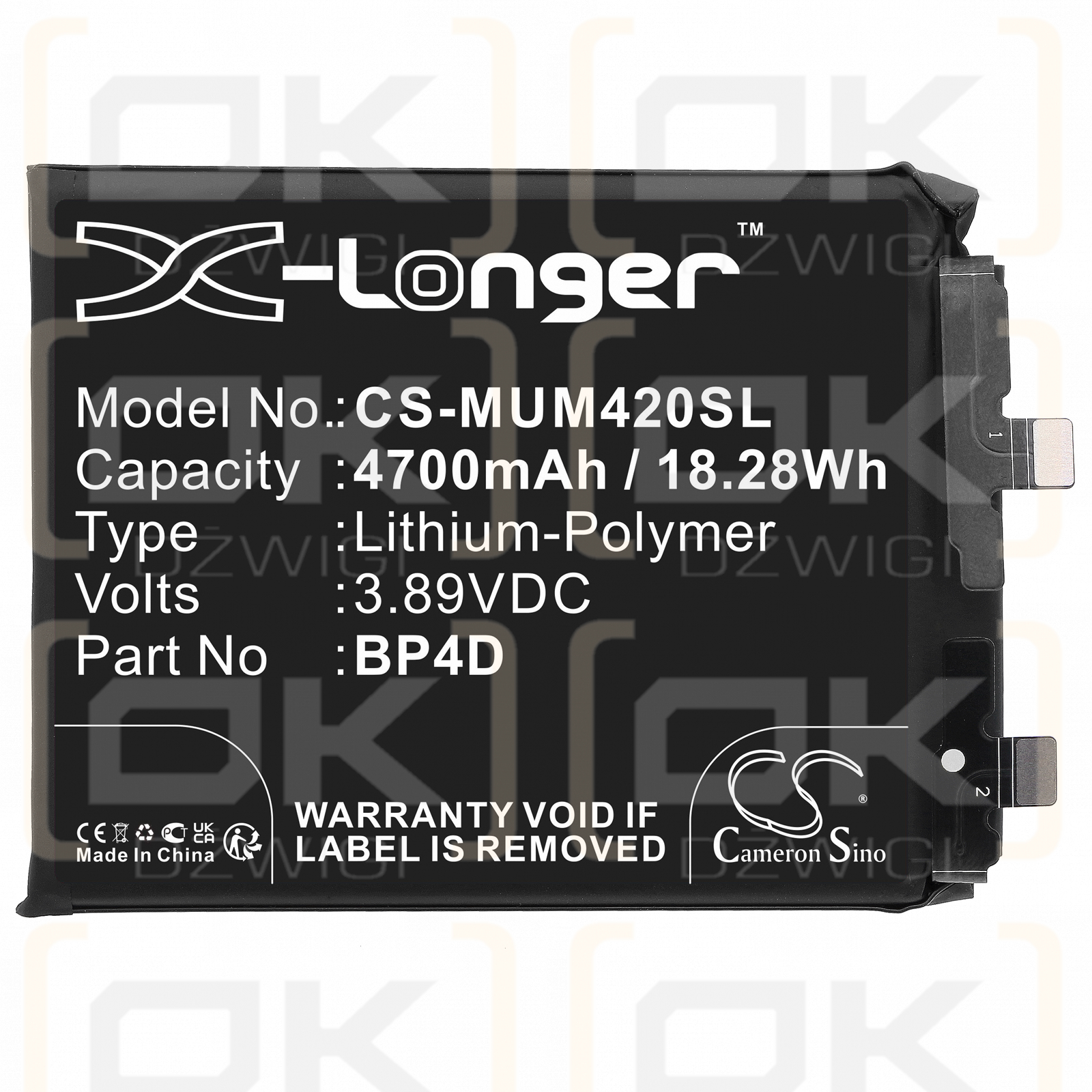 Xiaomi 2210132G / BP4D 4700mAh Li-Polymer 3.89V (Cameron Sino)