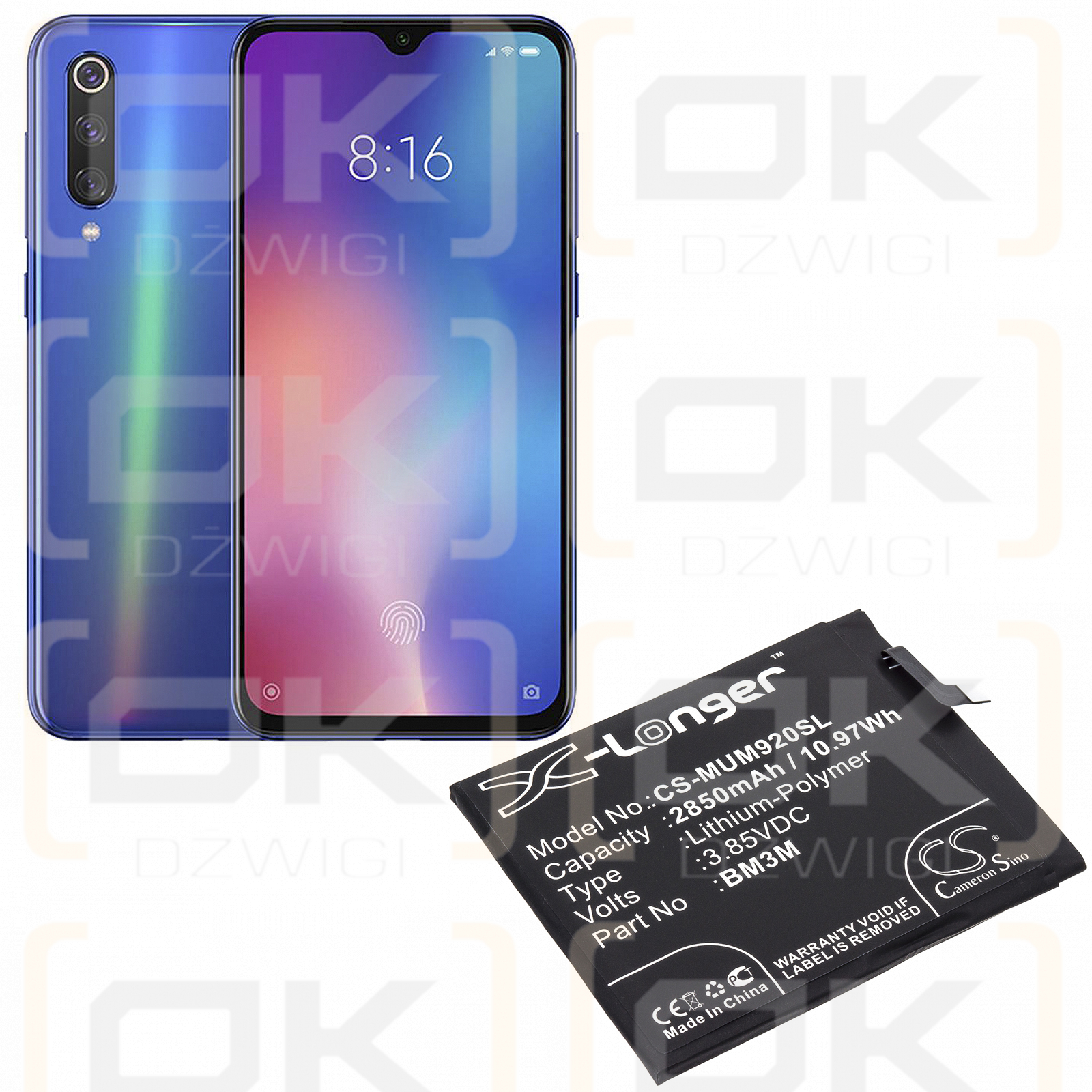 Xiaomi Mi 9SE / BM3M 2850mAh Li-Polymer 3.85V (Cameron Sino)