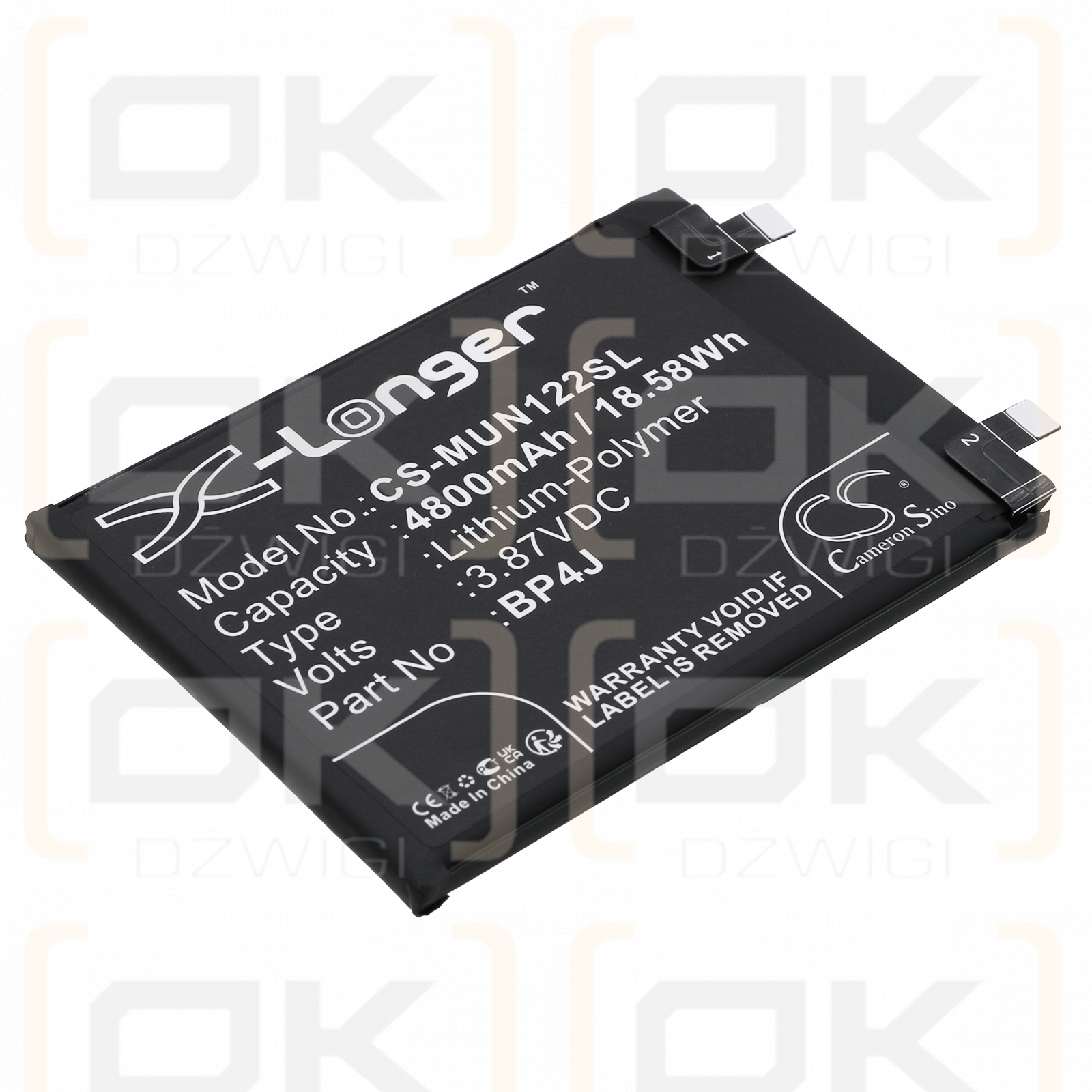 Redmi 22101316UCP / BP4J 4800mAh Li-Polímero 3.87V (Cameron Sino)